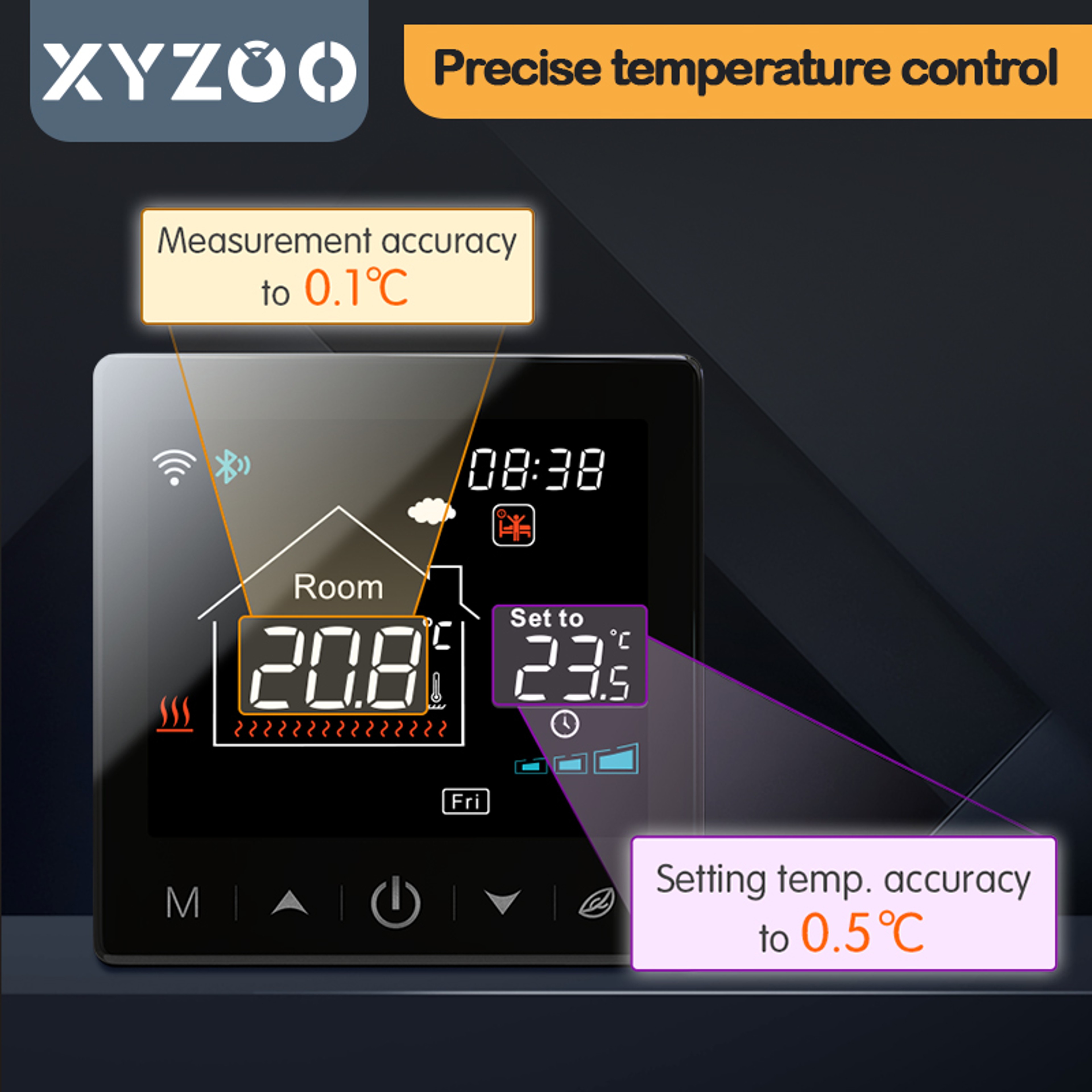 Smart WiFi Thermostat for Gas Boiler Programmable Tuya Controller with Alexa Google Home – view 3