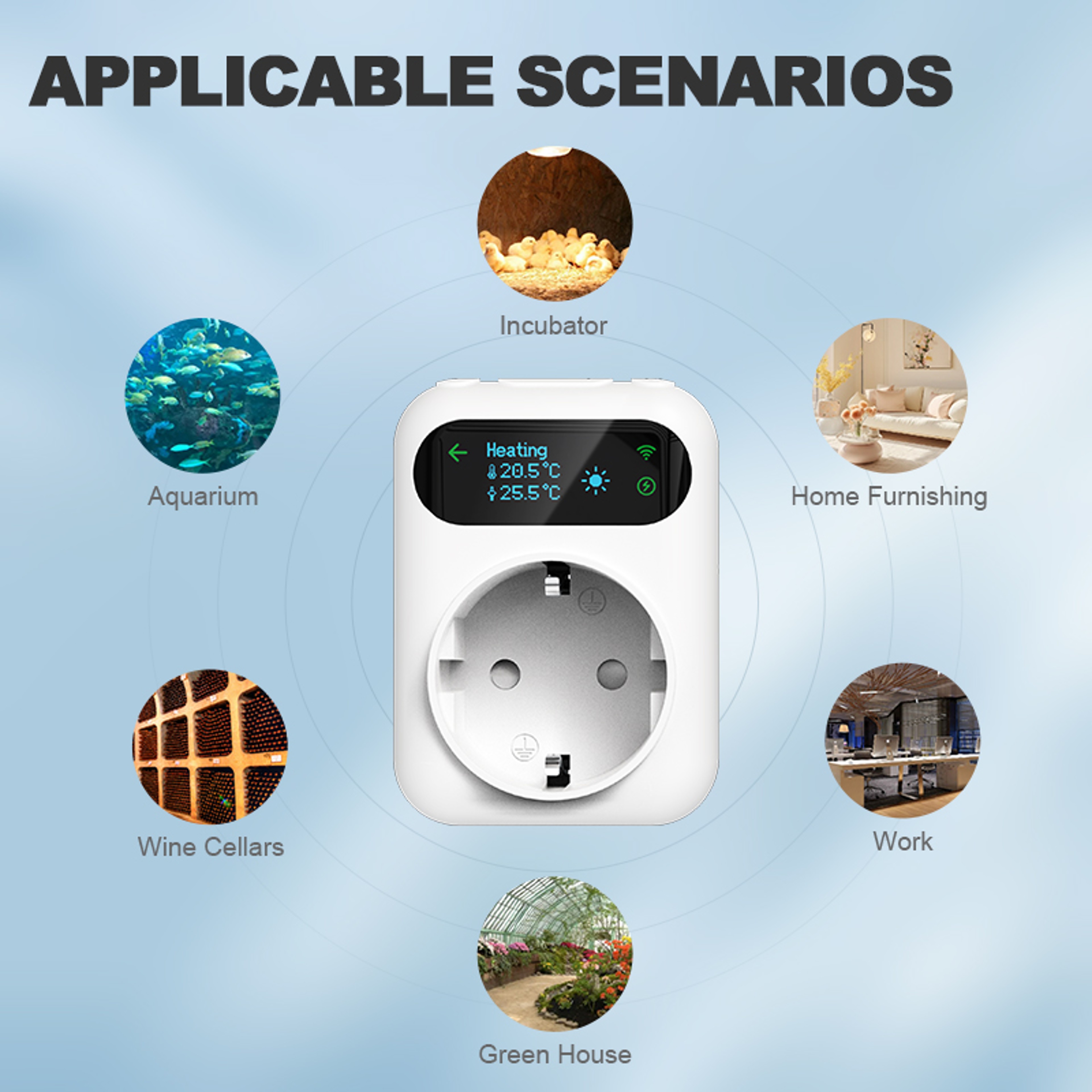Smart WiFi Thermostat Plug with Tuya Temperature Controller for Heating & Cooling Automation – view 6