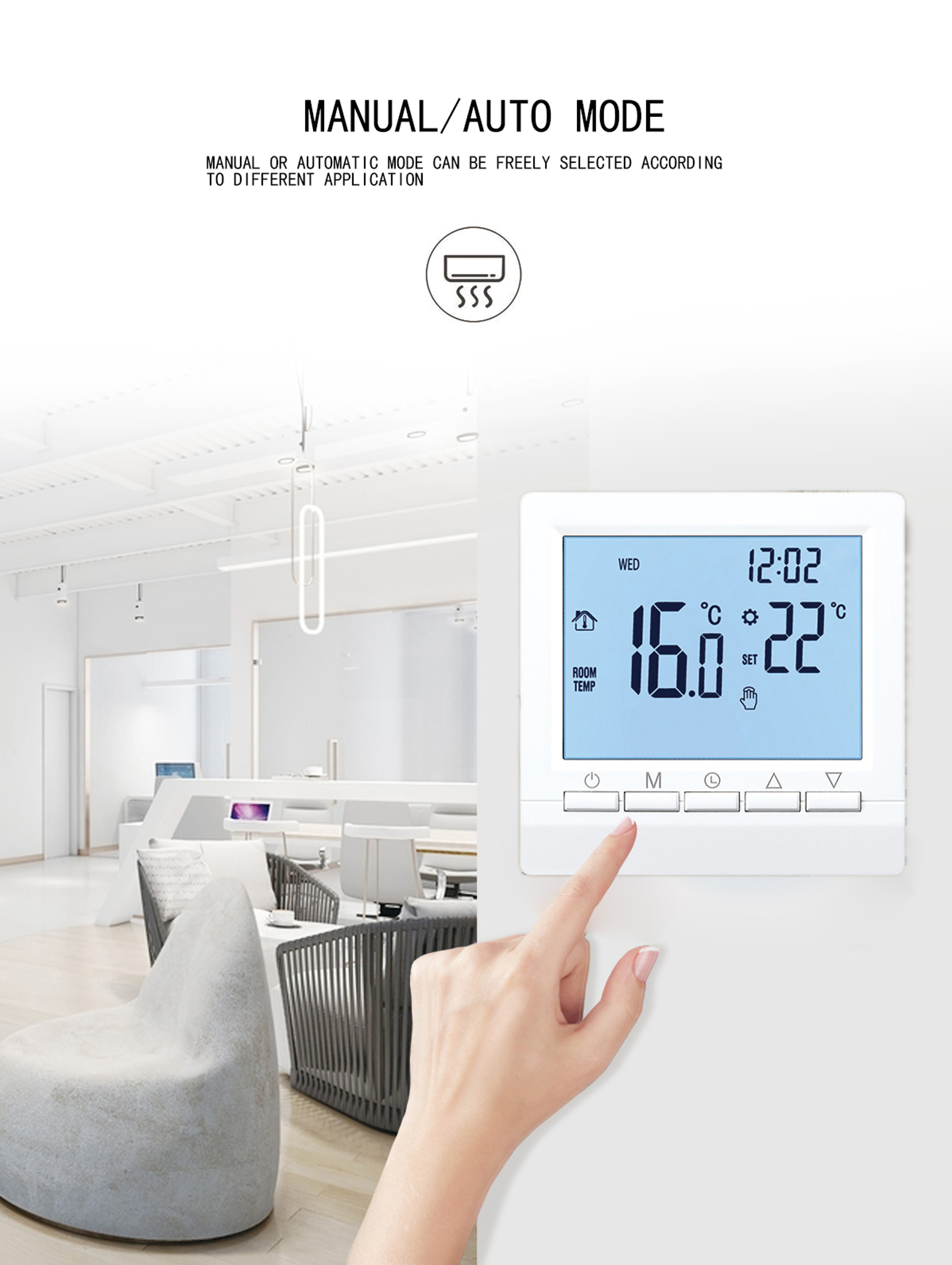 Smart Programmable Room Thermostat for Gas Boiler Heating Control – view 4