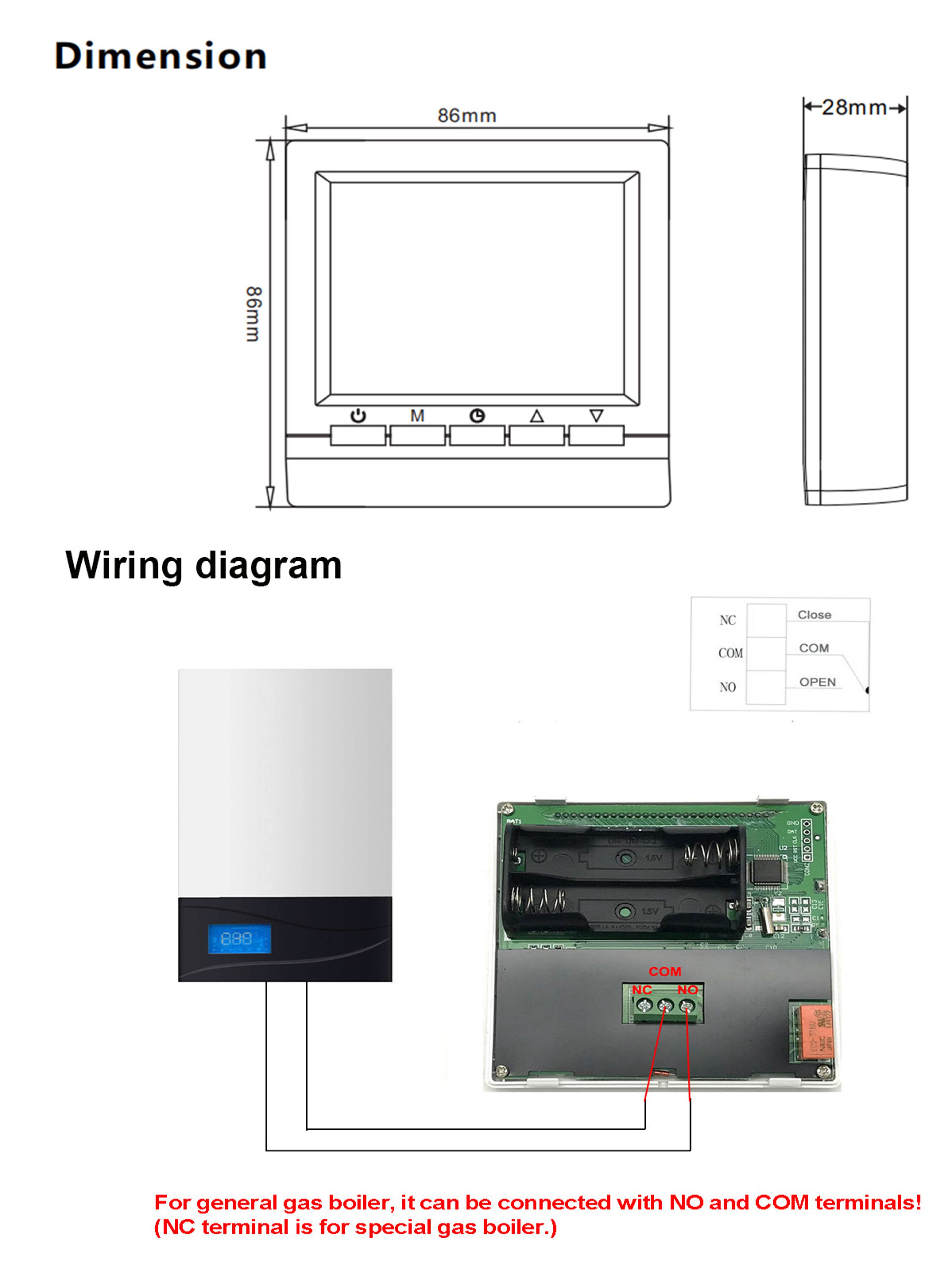 Smart Programmable Room Thermostat for Gas Boiler Heating Control – view 6