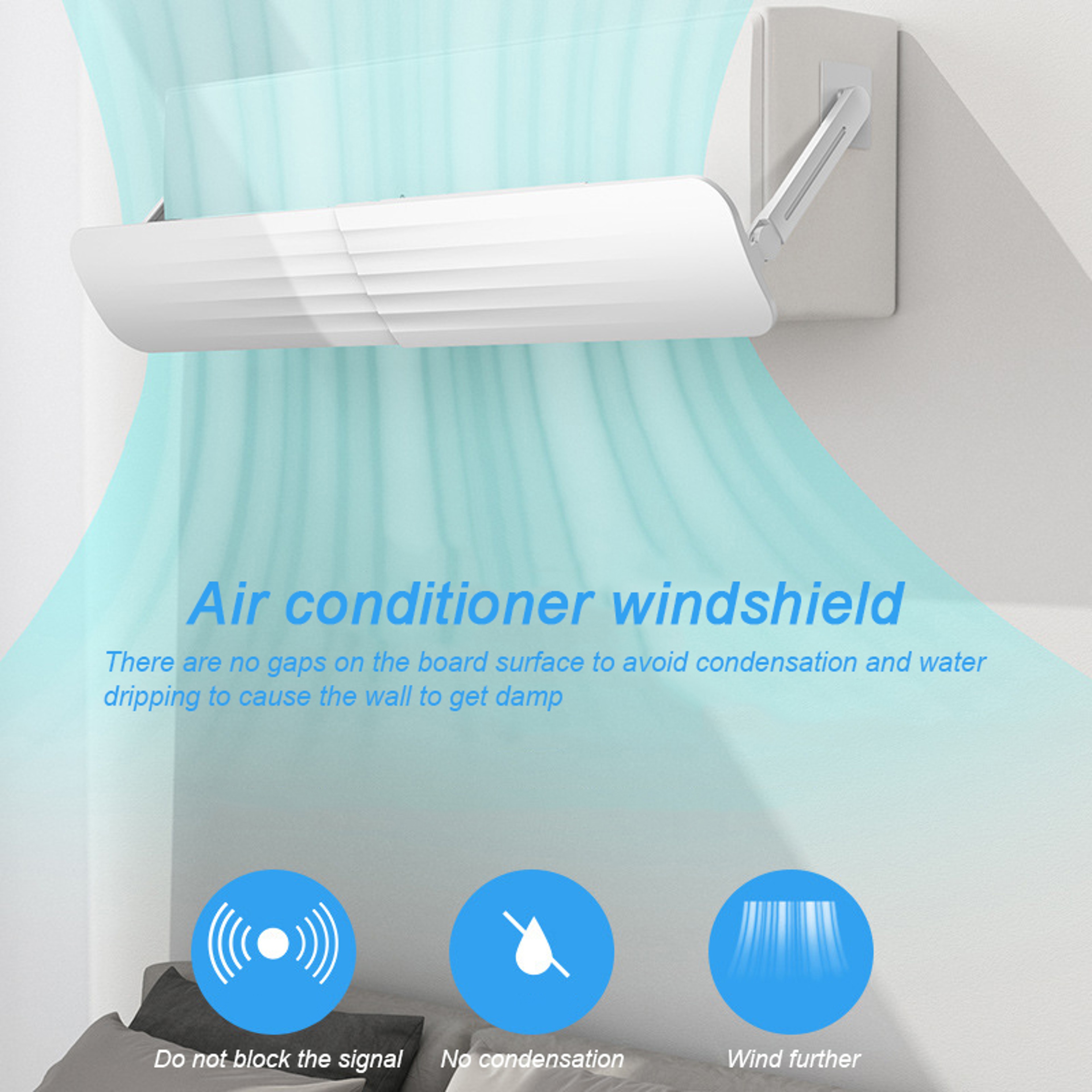 Adjustable Air Conditioner Deflector Shield for AC Vent Airflow Control – view 4