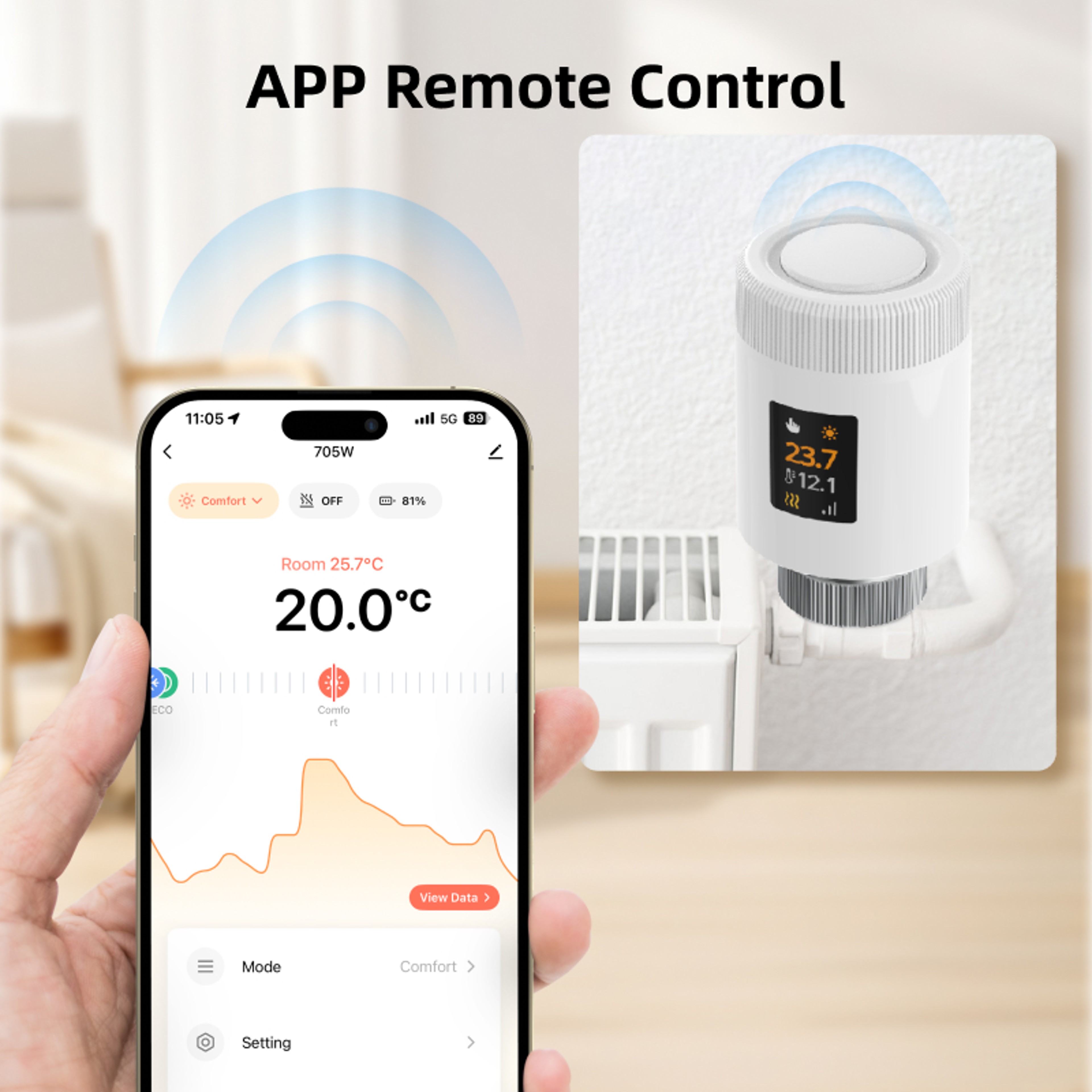 Smart Radiator Thermostat Valve With Alexa Google Control And Energy Saving TRV 1