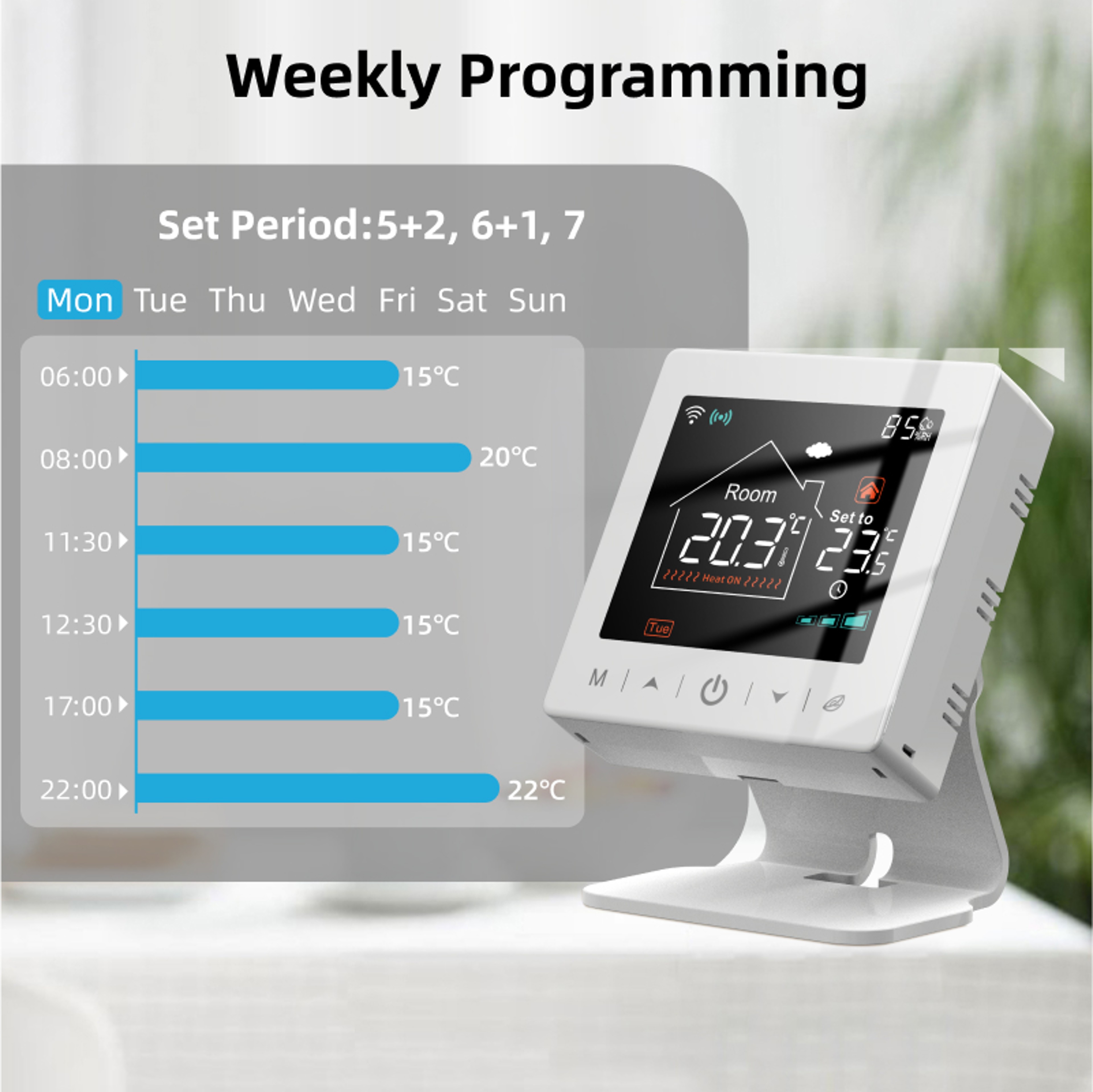 Smart WiFi Boiler Thermostat with RF Receiver & Programmable Heating Control – view 4