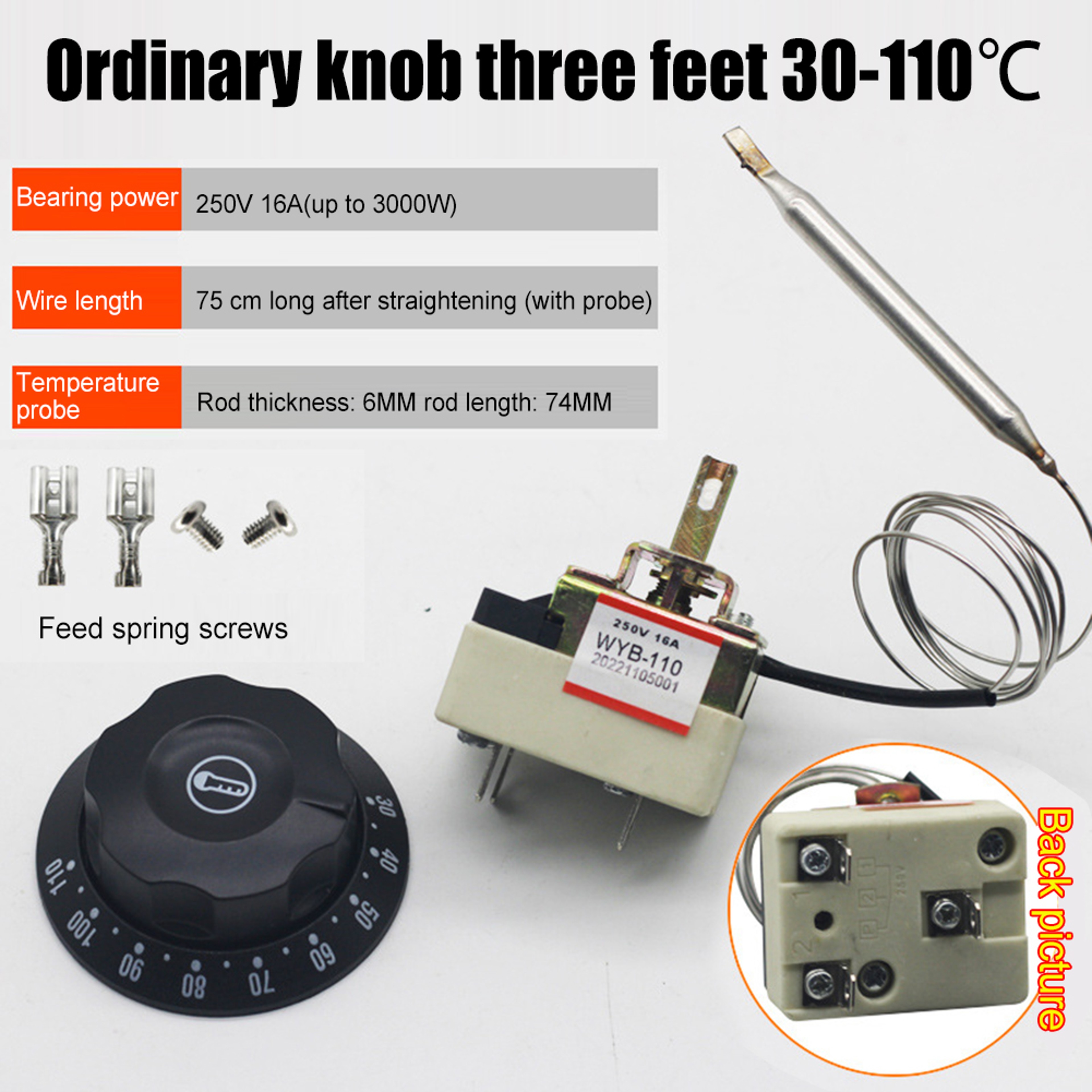 High Temp Adjustable Thermostat Switch For Water Heaters  Appliances 3
