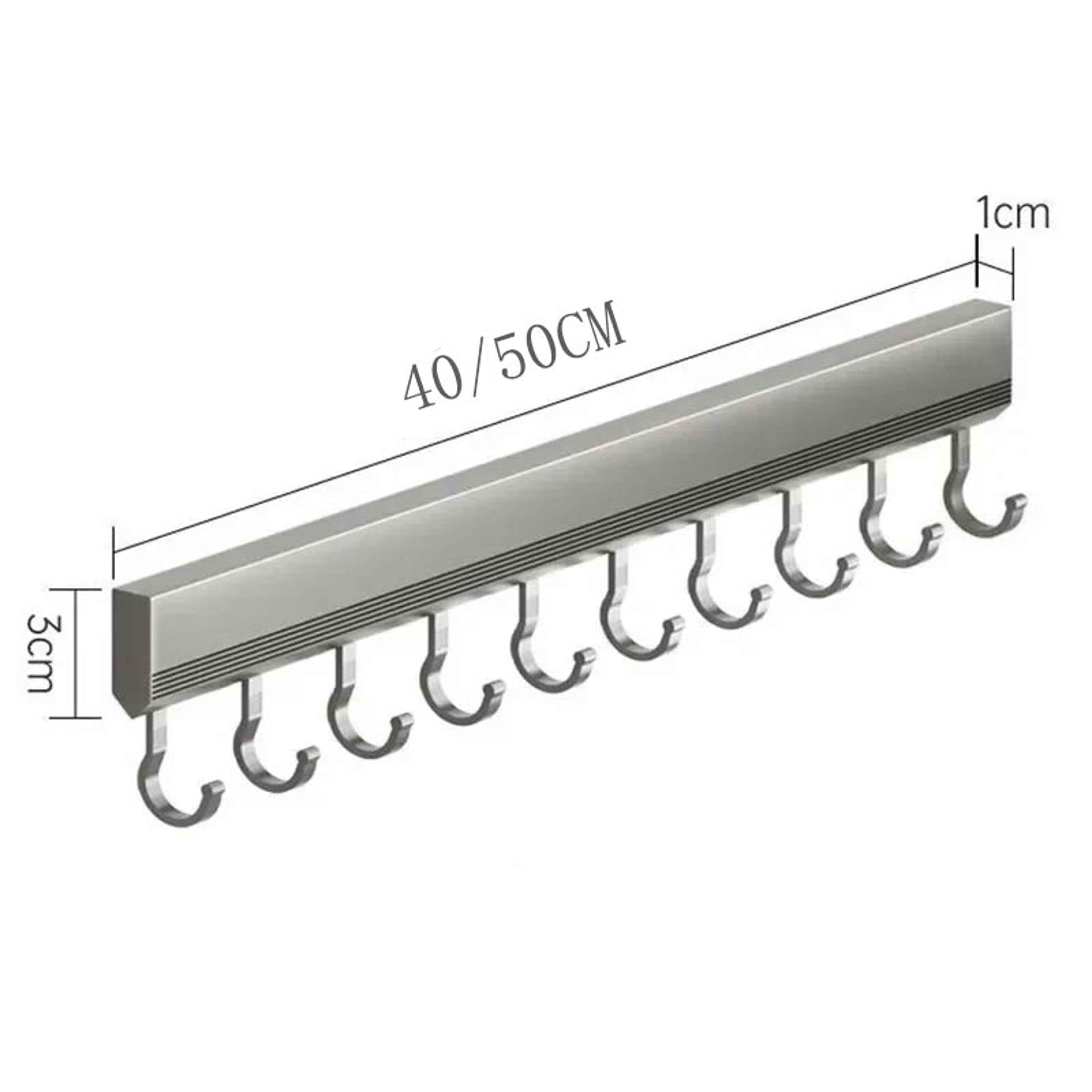 Wall Mounted Aluminum Hook Rack Drill Free Multi Purpose Kitchen Bathroom Organizer – view 6