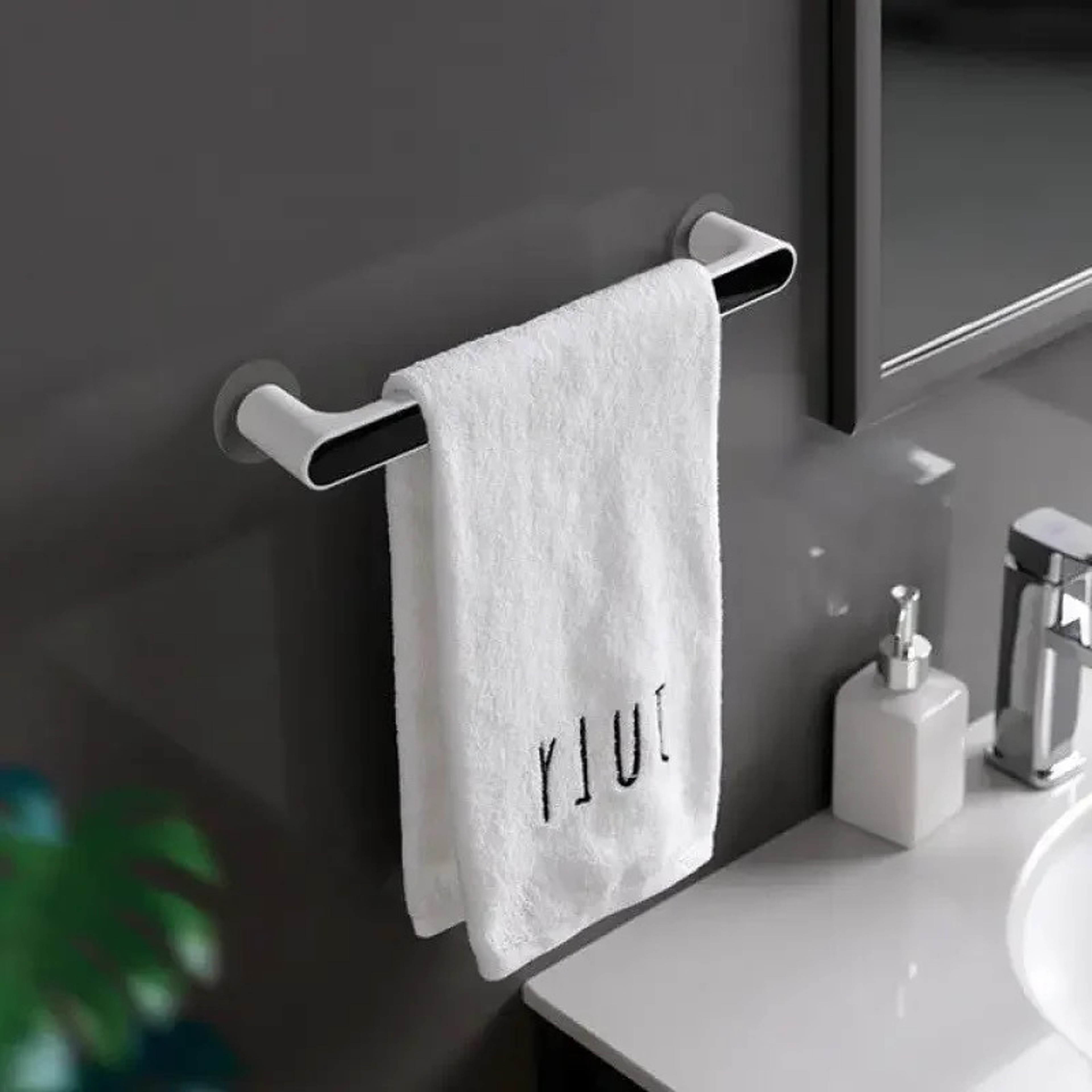 Under Cabinet Paper Towel Holder Rack with Multi Use Kitchen Organizer Bar for Bathroom & Storage – view 7