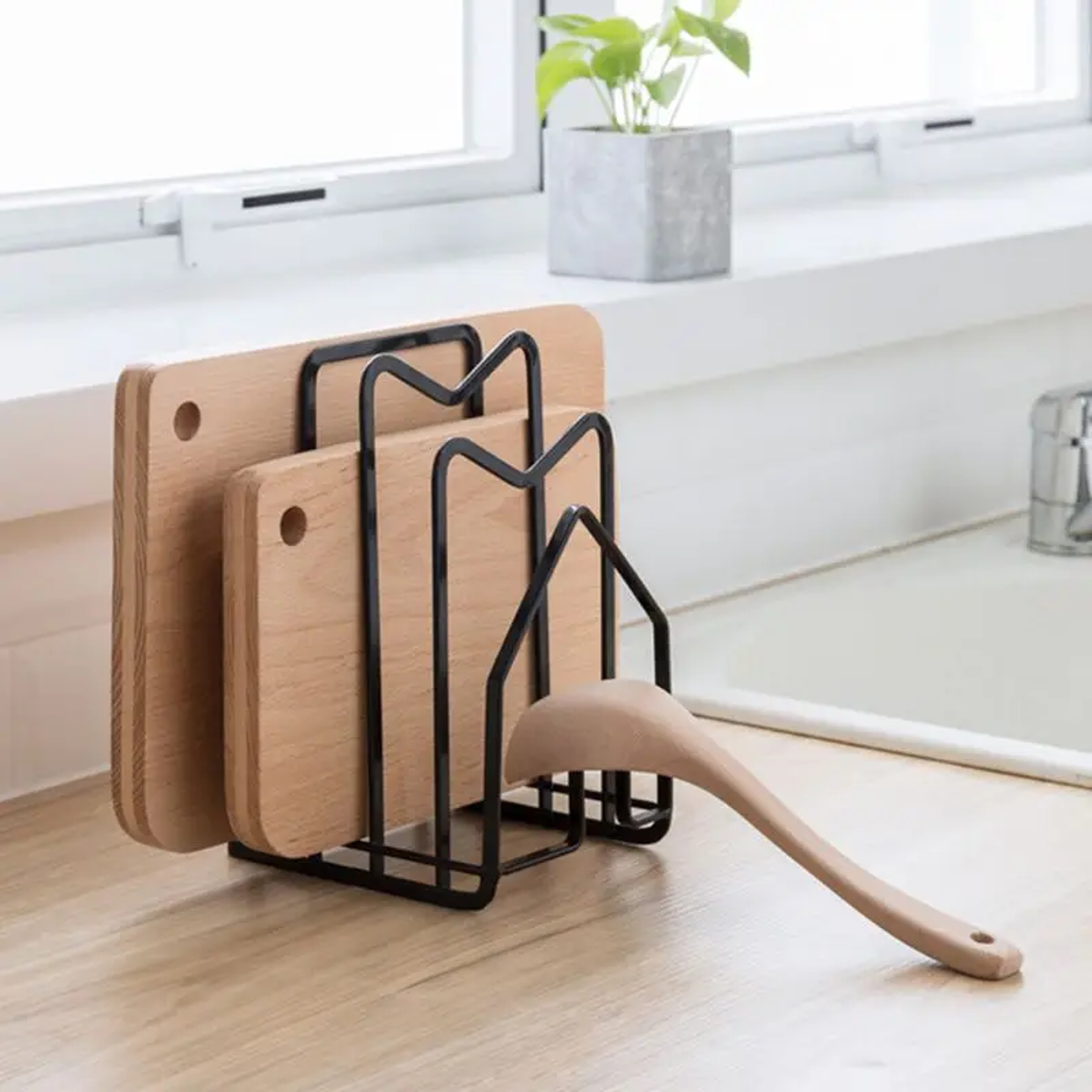 Multi Layer Kitchen Organizer Rack For Cutting Boards Pot Lids  Plates Storage 0