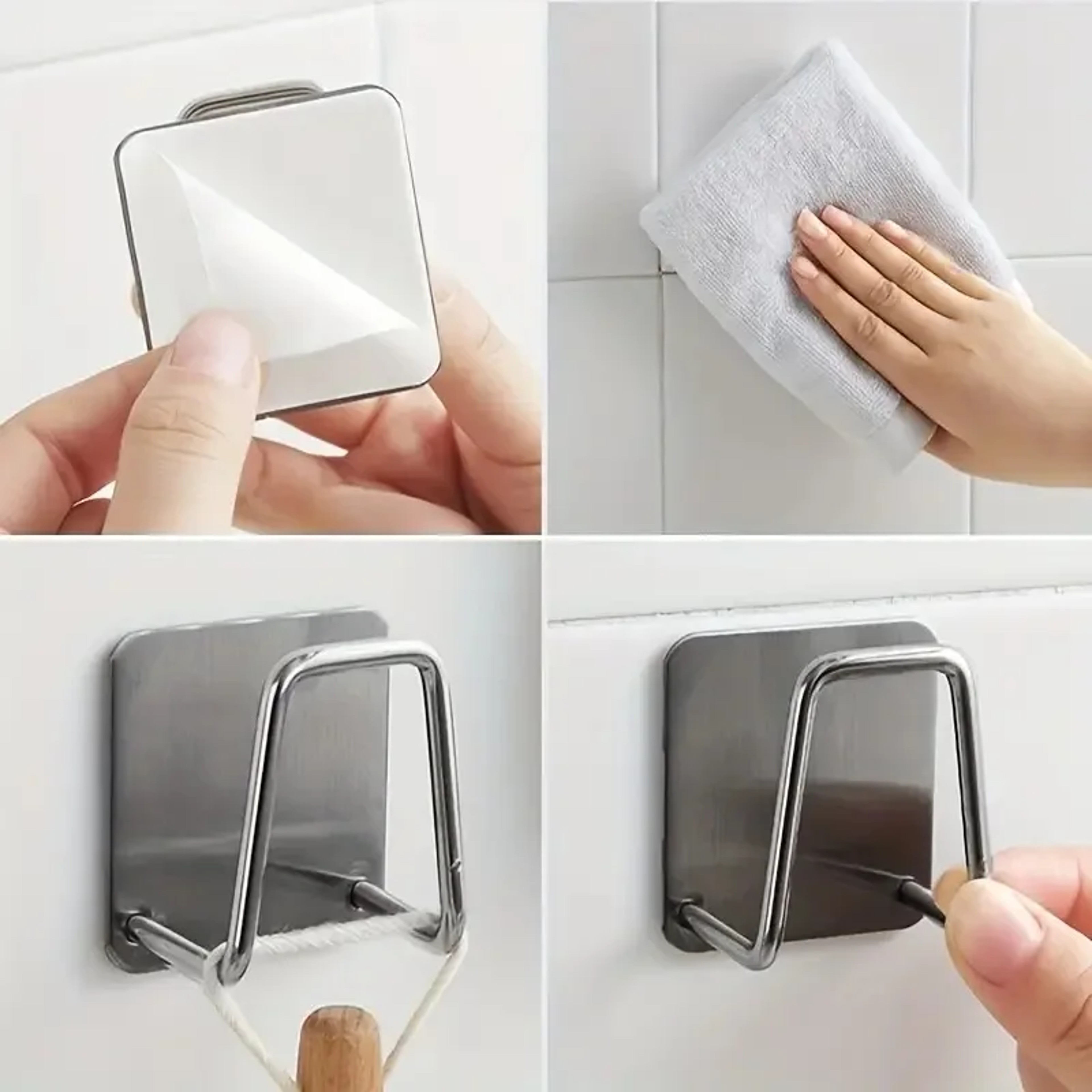 Stainless Steel Kitchen Sponge Holder Wall Mount Sink Caddy Organizer No Drill 3