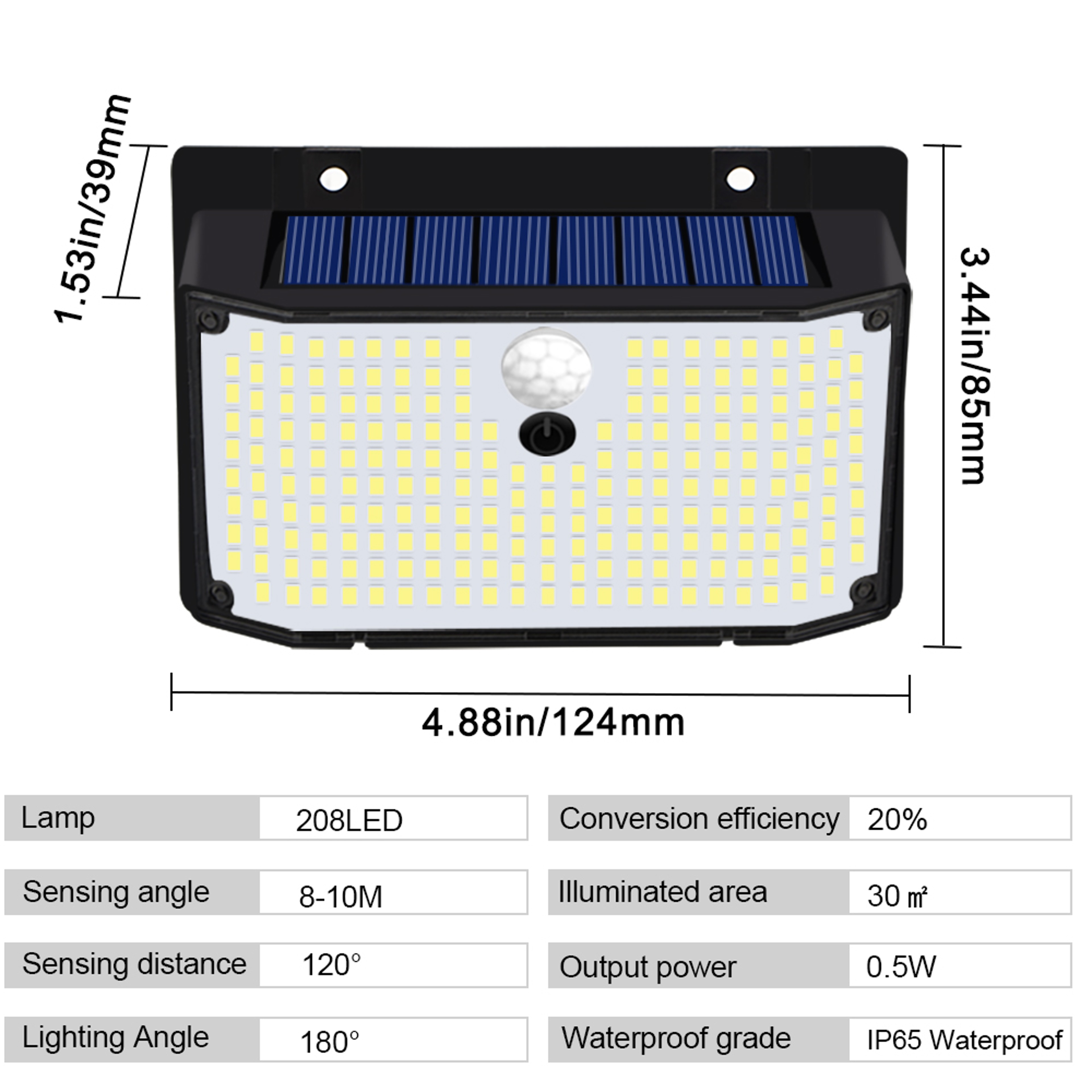 High Output Solar Motion Sensor Security Light LED Waterproof Wall Lamp – view 6