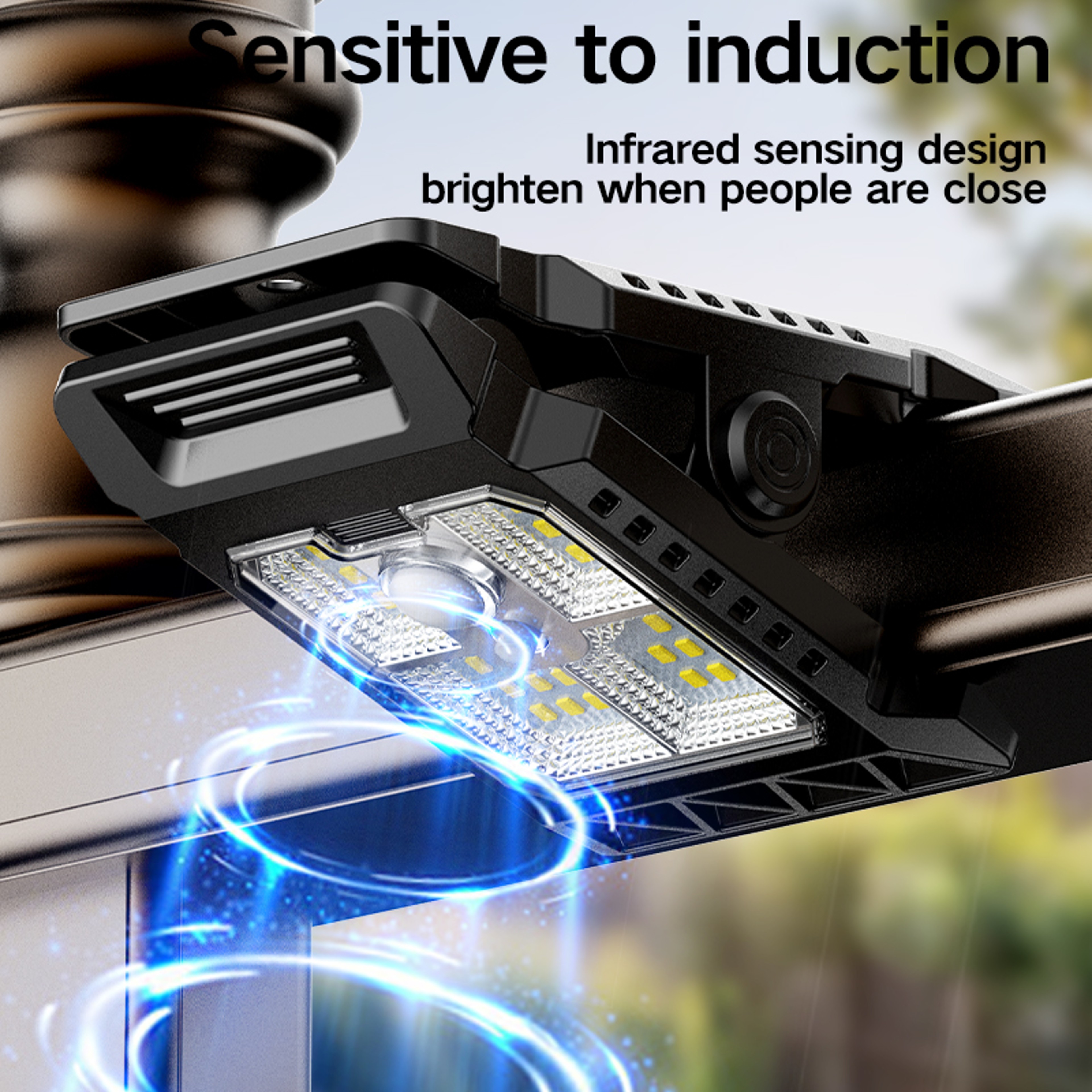 Solar Motion Sensor Clamp Light Waterproof LED Work Light For Outdoor Camping And Garage 3