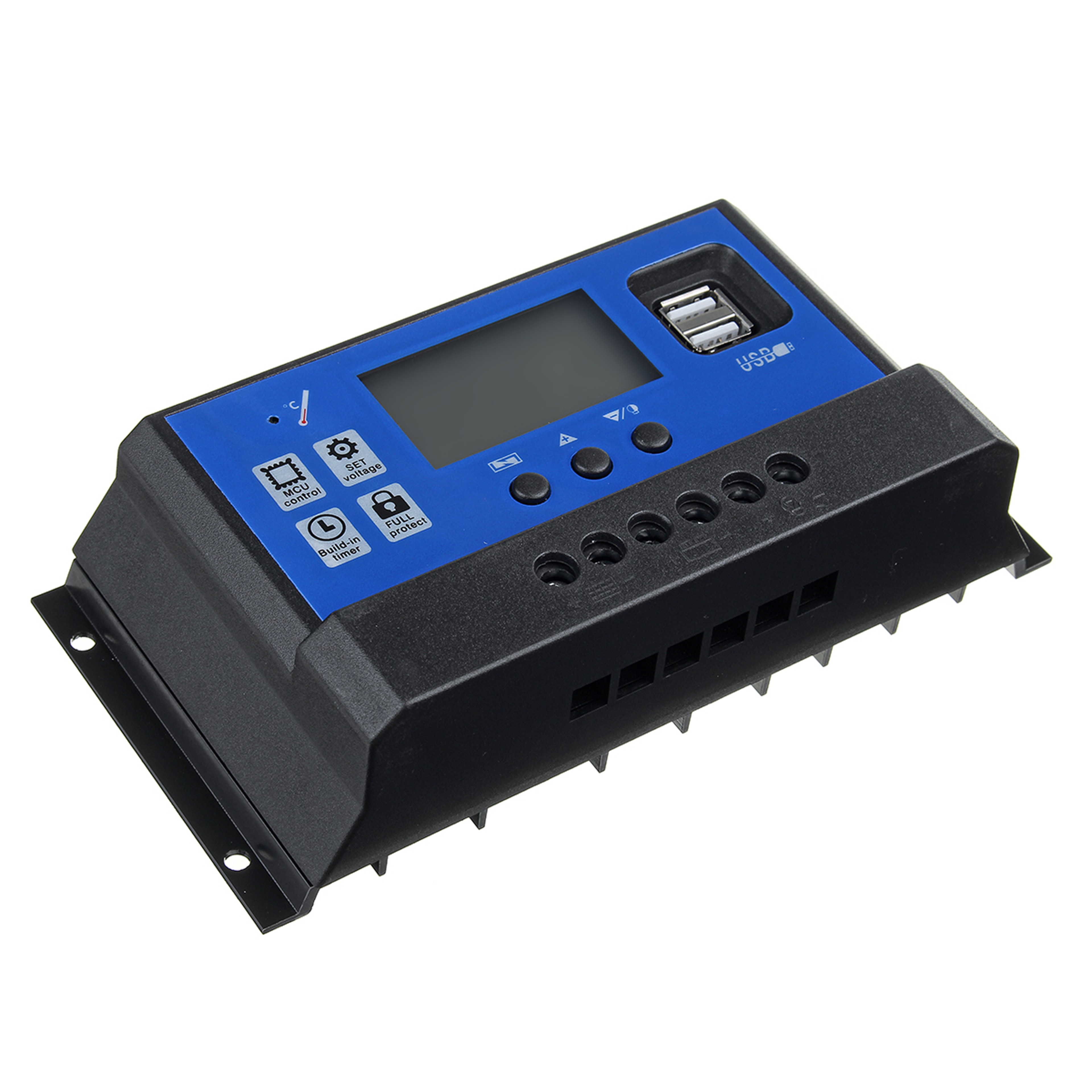 Smart PWM Solar Charge Controller With LCD  Dual USB Fast Charging 0