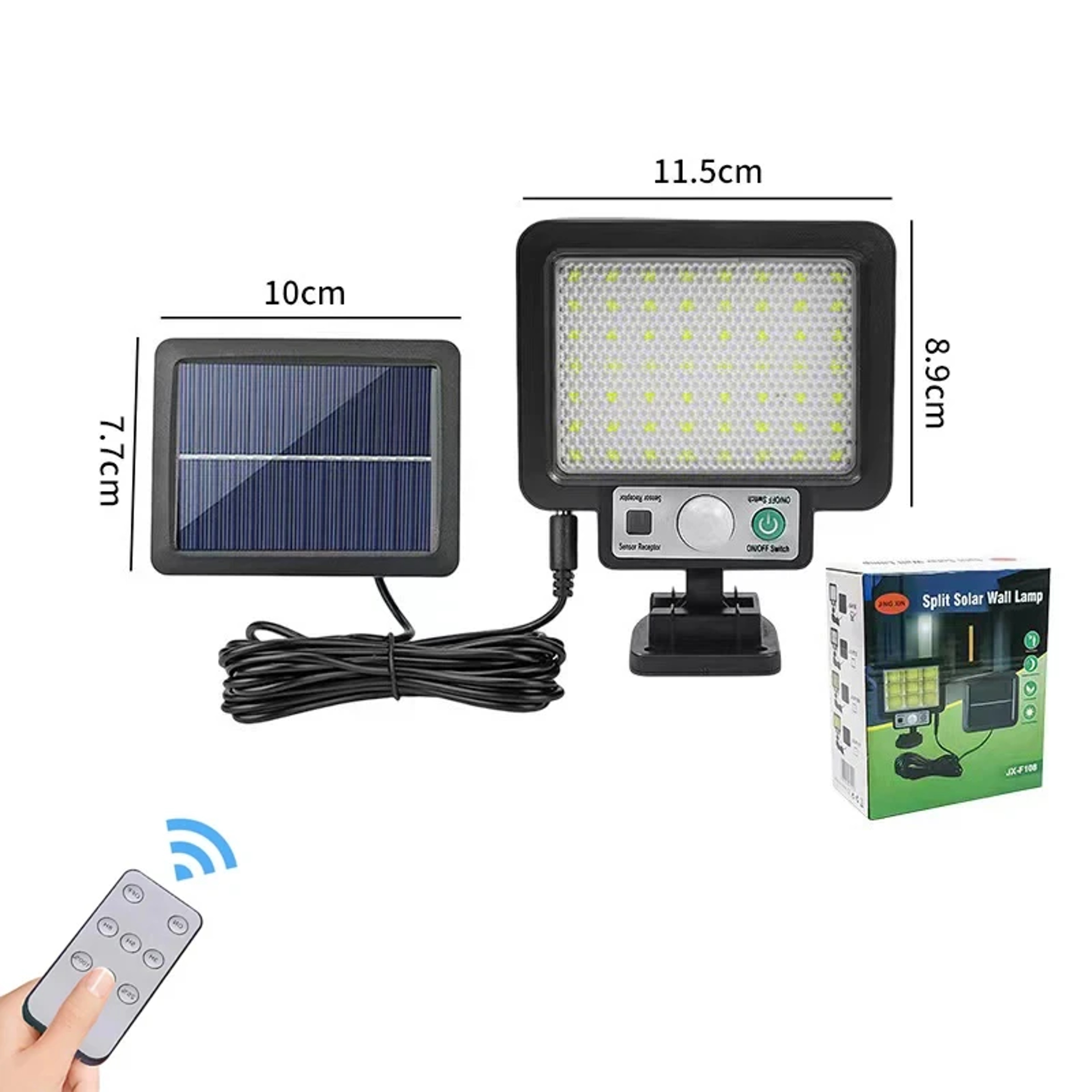 Solar Motion Sensor Wall Light Outdoor Waterproof Split Security Lamp 6