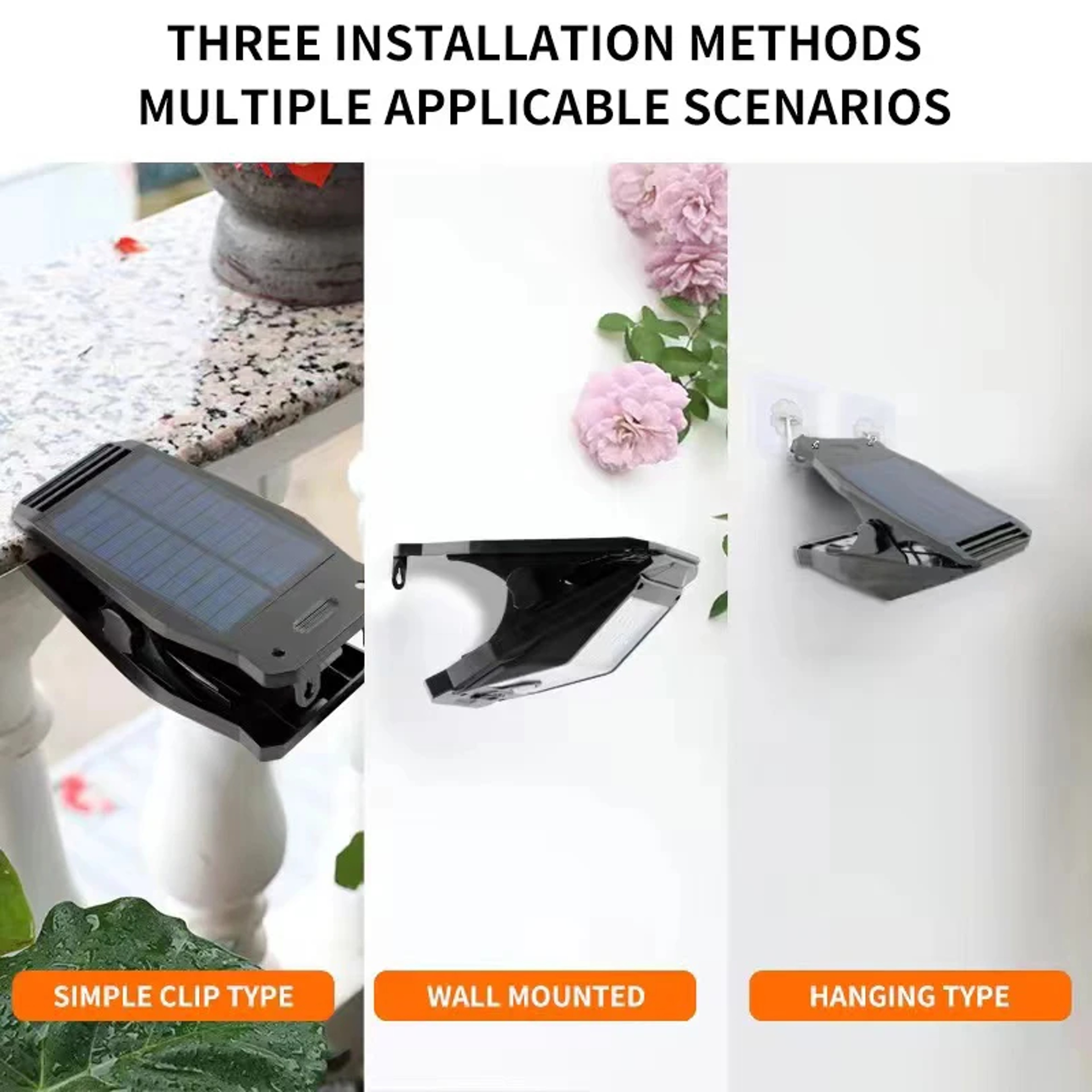 Solar Motion Sensor Clip Light Waterproof Outdoor Security & Camping LED – view 4