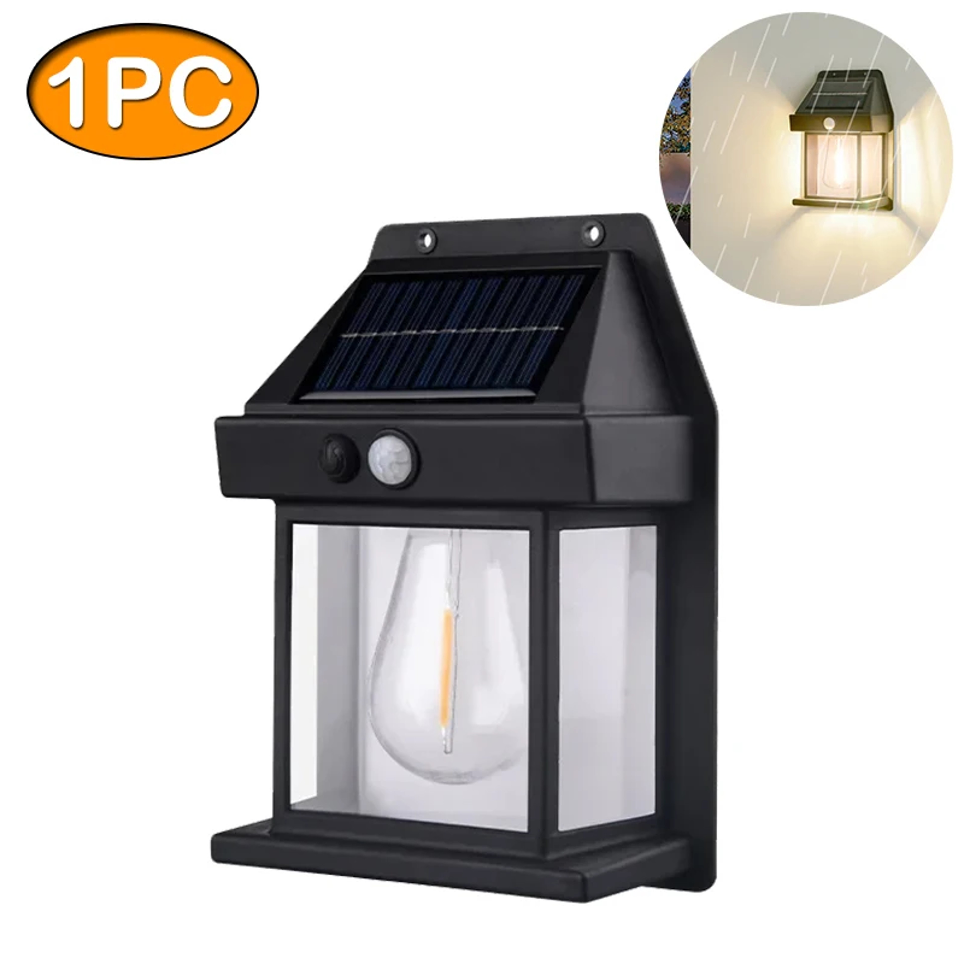 Solar Motion Sensor Wall Light Waterproof Outdoor Garden Lamp With Modes 6