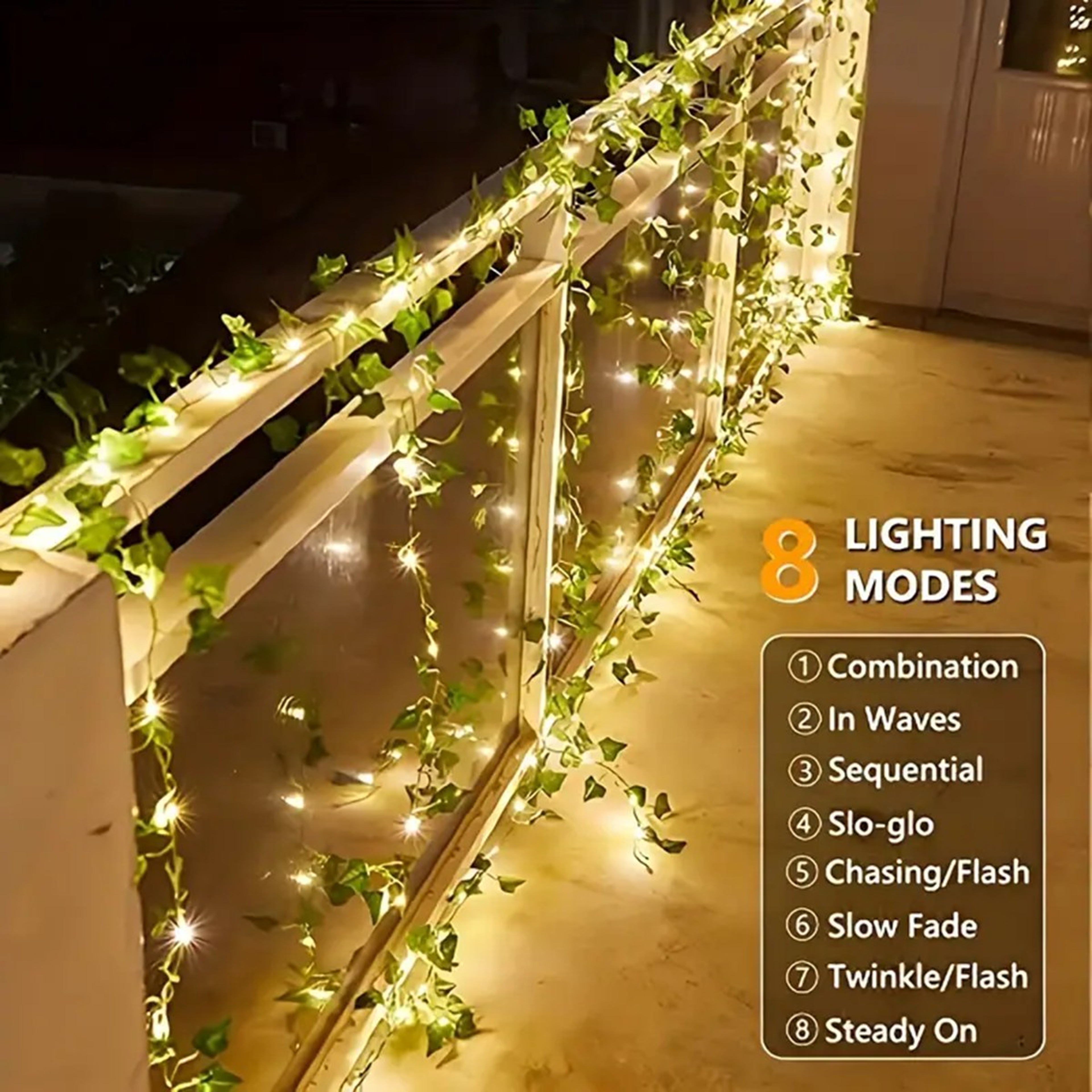 Solar Ivy Outdoor String Lights Waterproof Solar Outdoor String Lights with LEDs for Garden & Party Decor – view 2