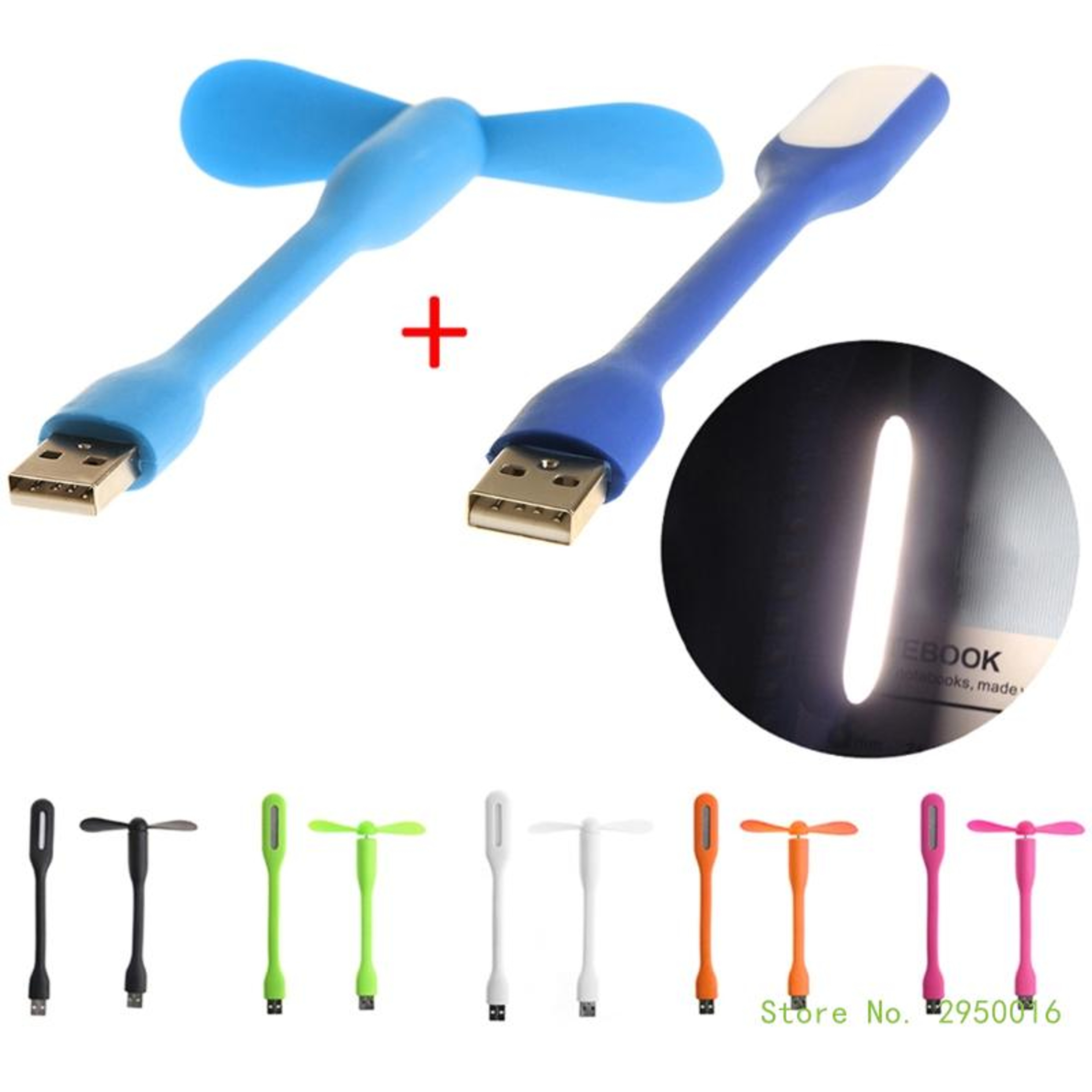 Portable USB Fan With LED Light Flexible Mini Cooling Gadget For Laptop And Power Bank 1