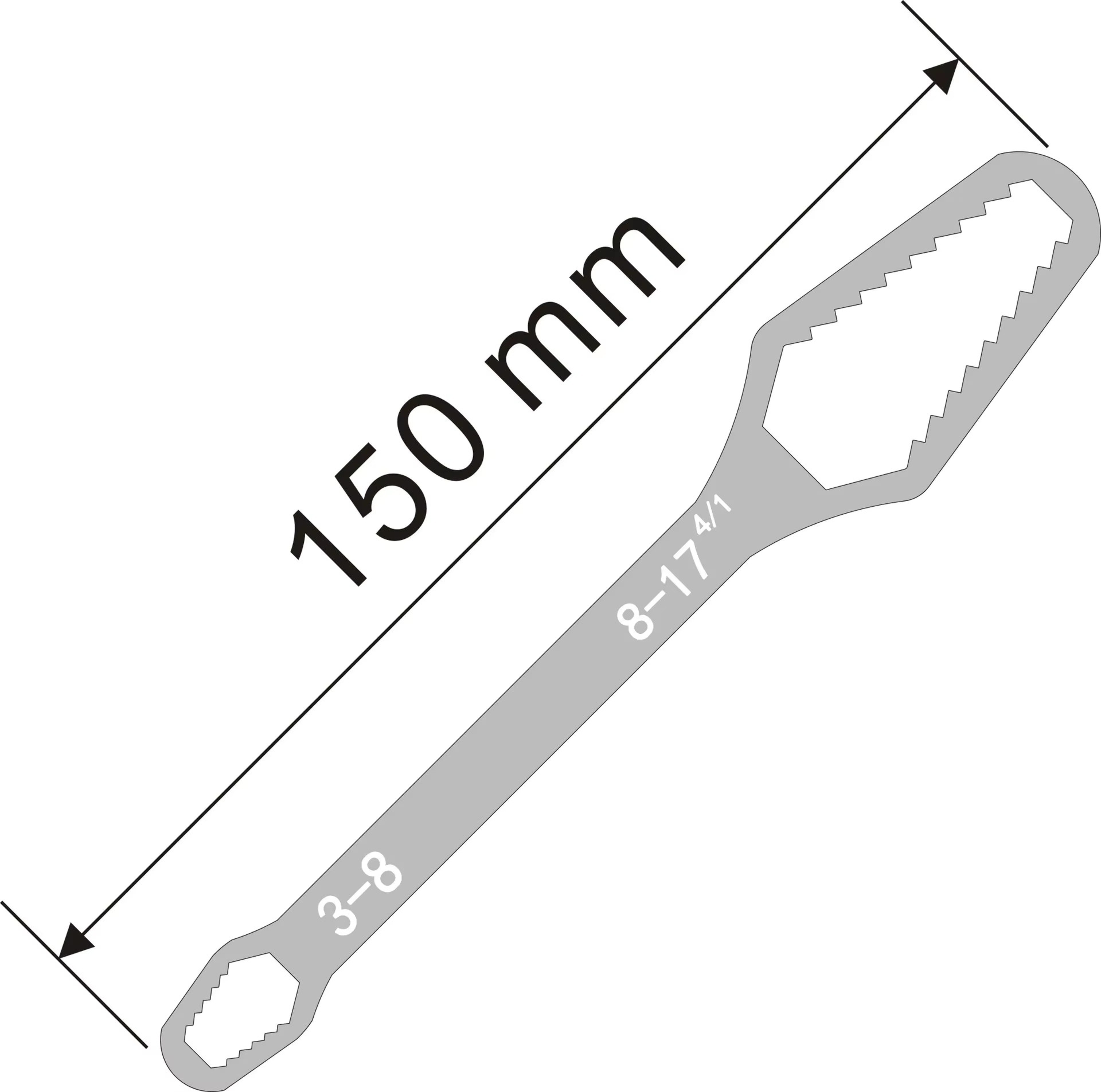 Universal Adjustable Grip Wrench Self Tightening Multi Size Spanner Tool – view 8