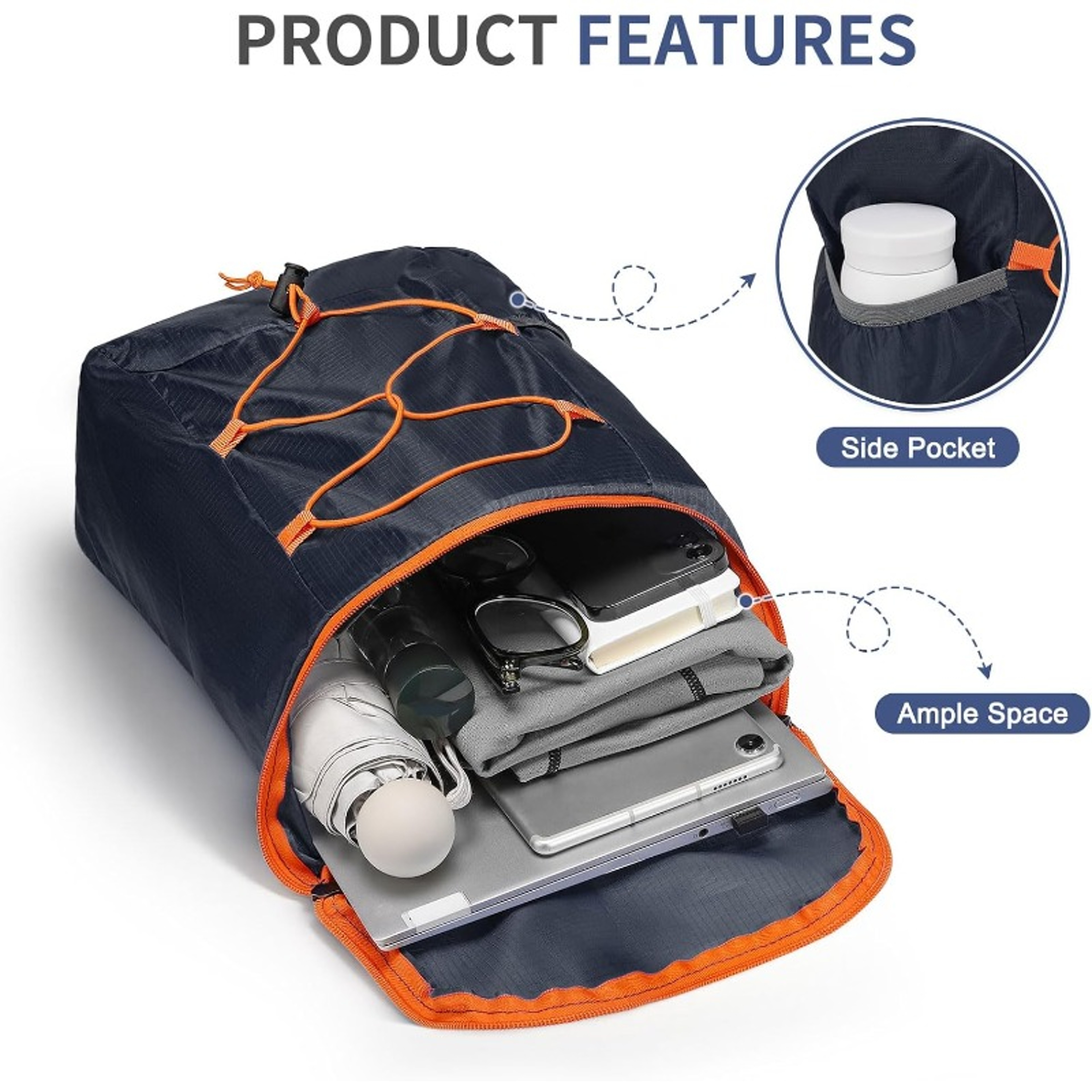 Ultra Light Foldable Waterproof Backpack for Travel Hiking Camping – view 5
