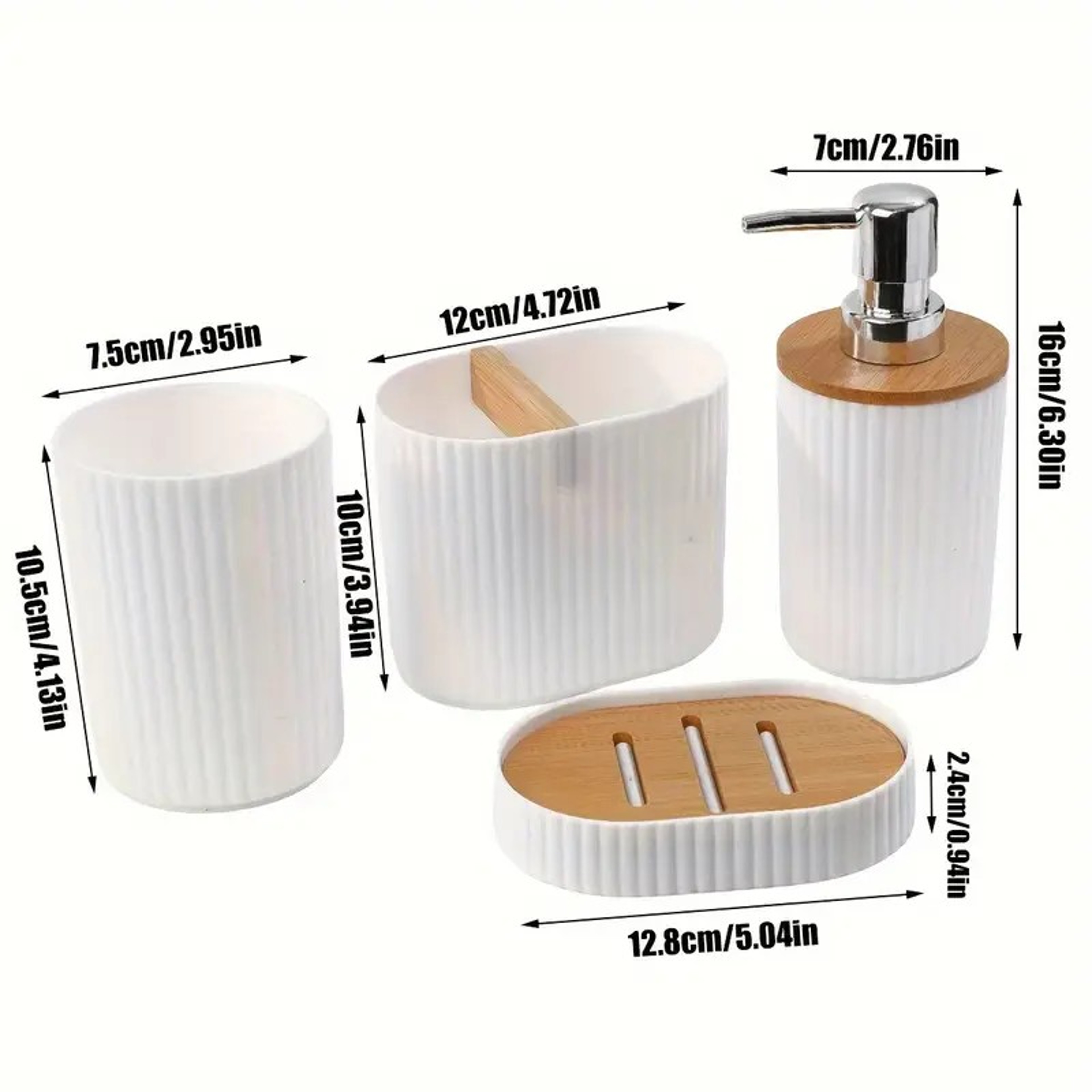 Piece Bathroom Accessories Set with Soap Dispenser & Toothbrush Holder Organizer – view 2