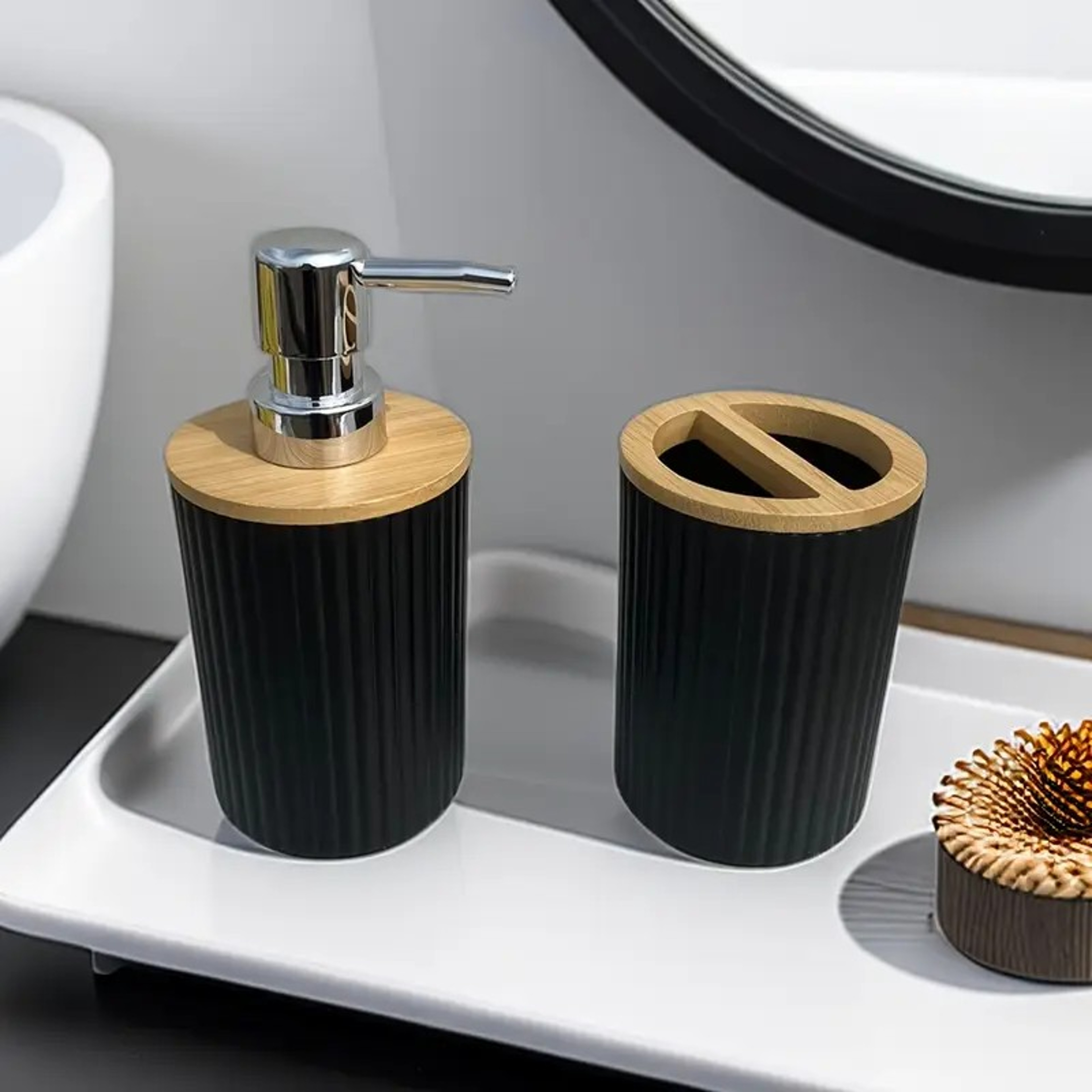 Piece Bathroom Accessories Set with Soap Dispenser & Toothbrush Holder Organizer – view 5