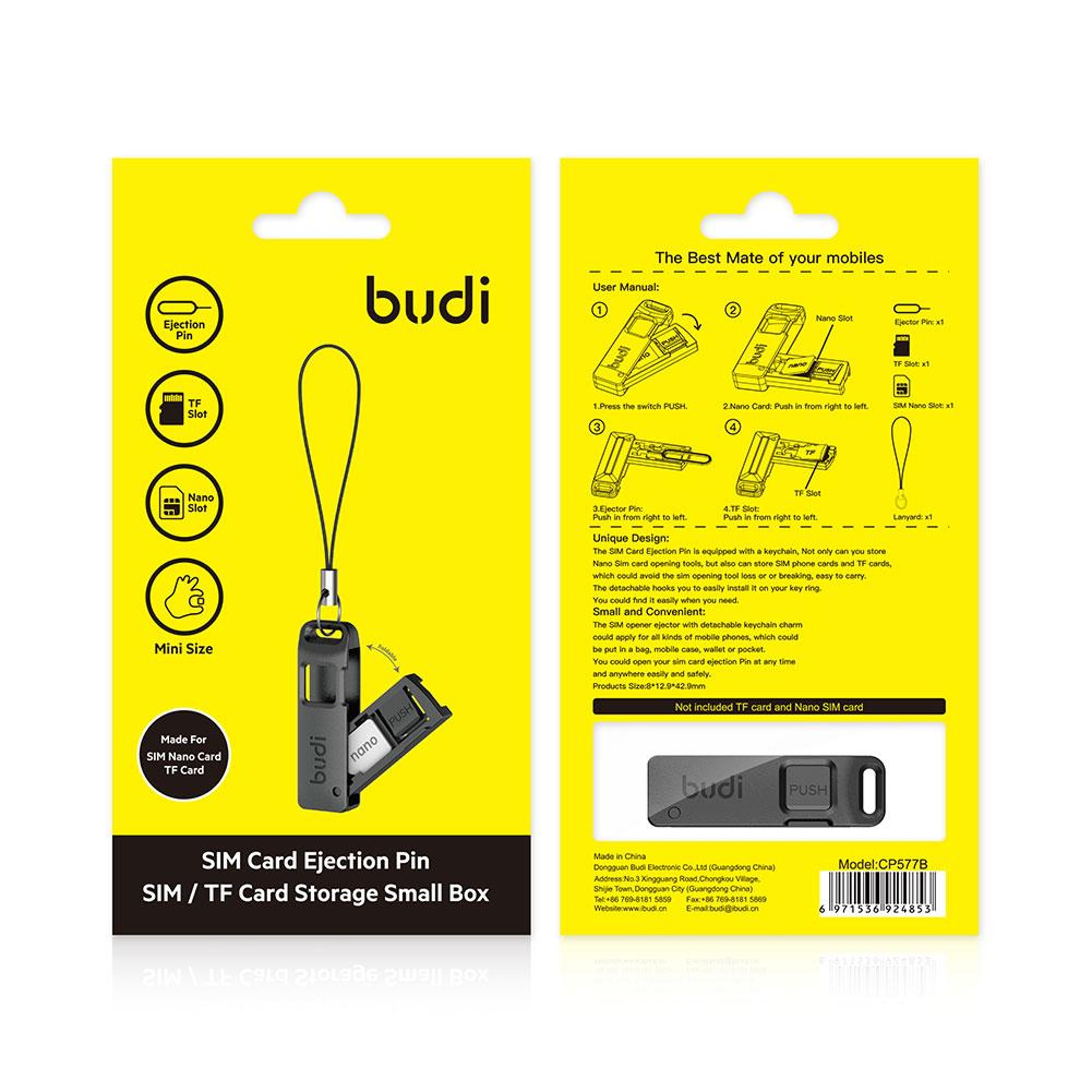 Multi Function SIM Card Holder Case with Ejector Tool & Lanyard Portable Storage Box – view 3