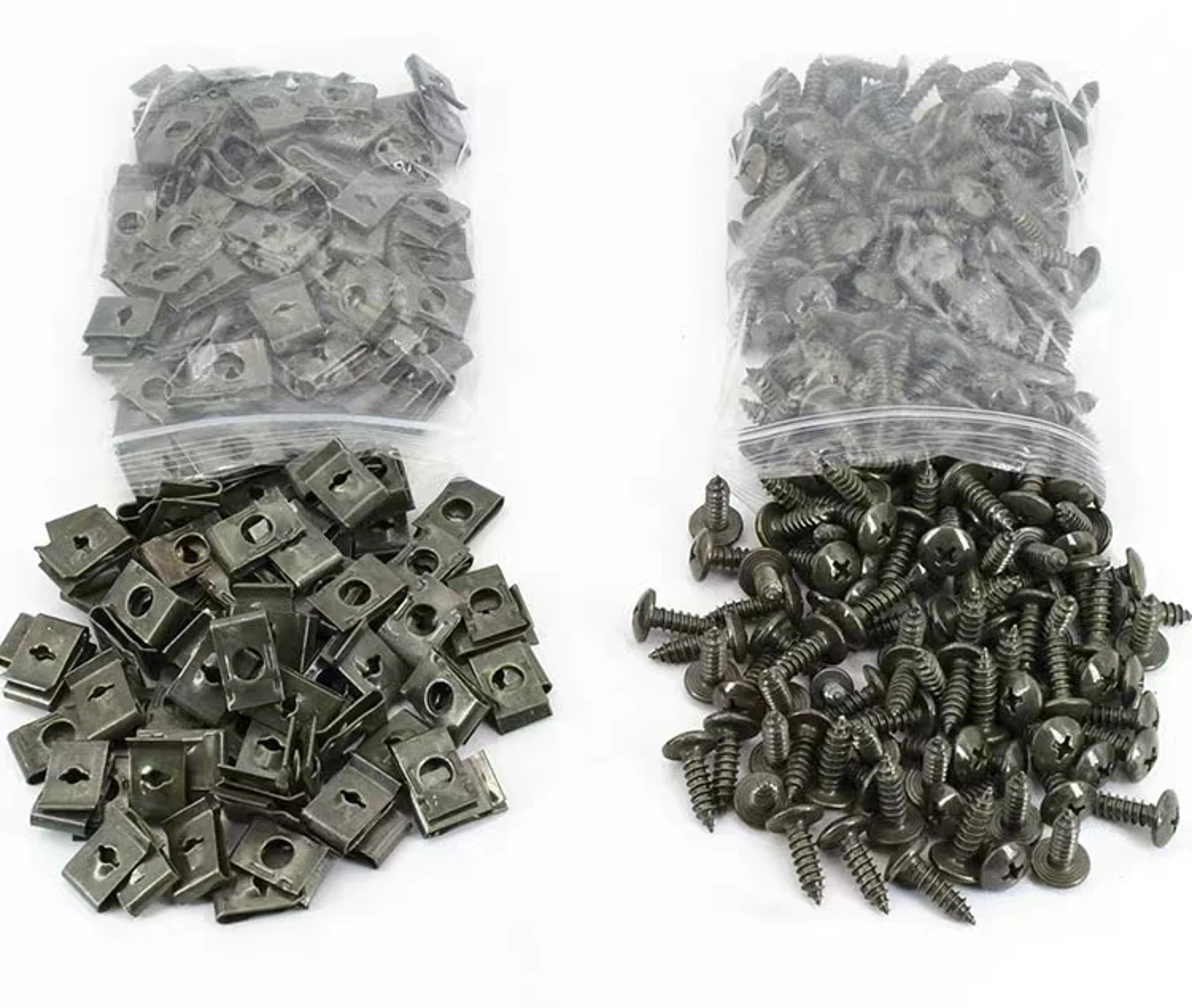 Universal Car Body Fastener Kit Anti Rust Car Screw Clips U Type Metal Bumper Retainer Set 4