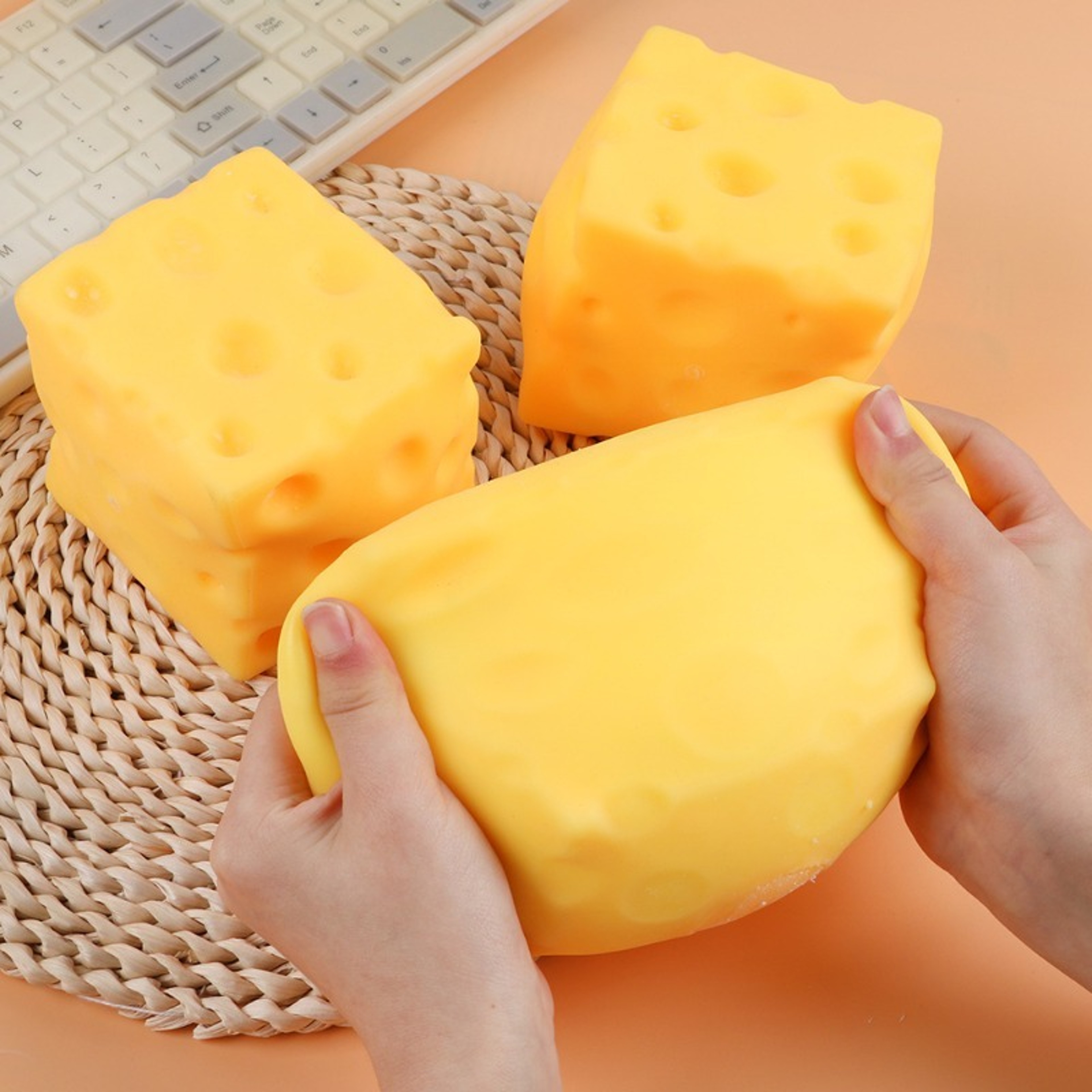 Extra Large Cheese Squishy Stress Ball Slow Rebound Cheese Squeeze Toy For Anxiety Relief  Fun 3