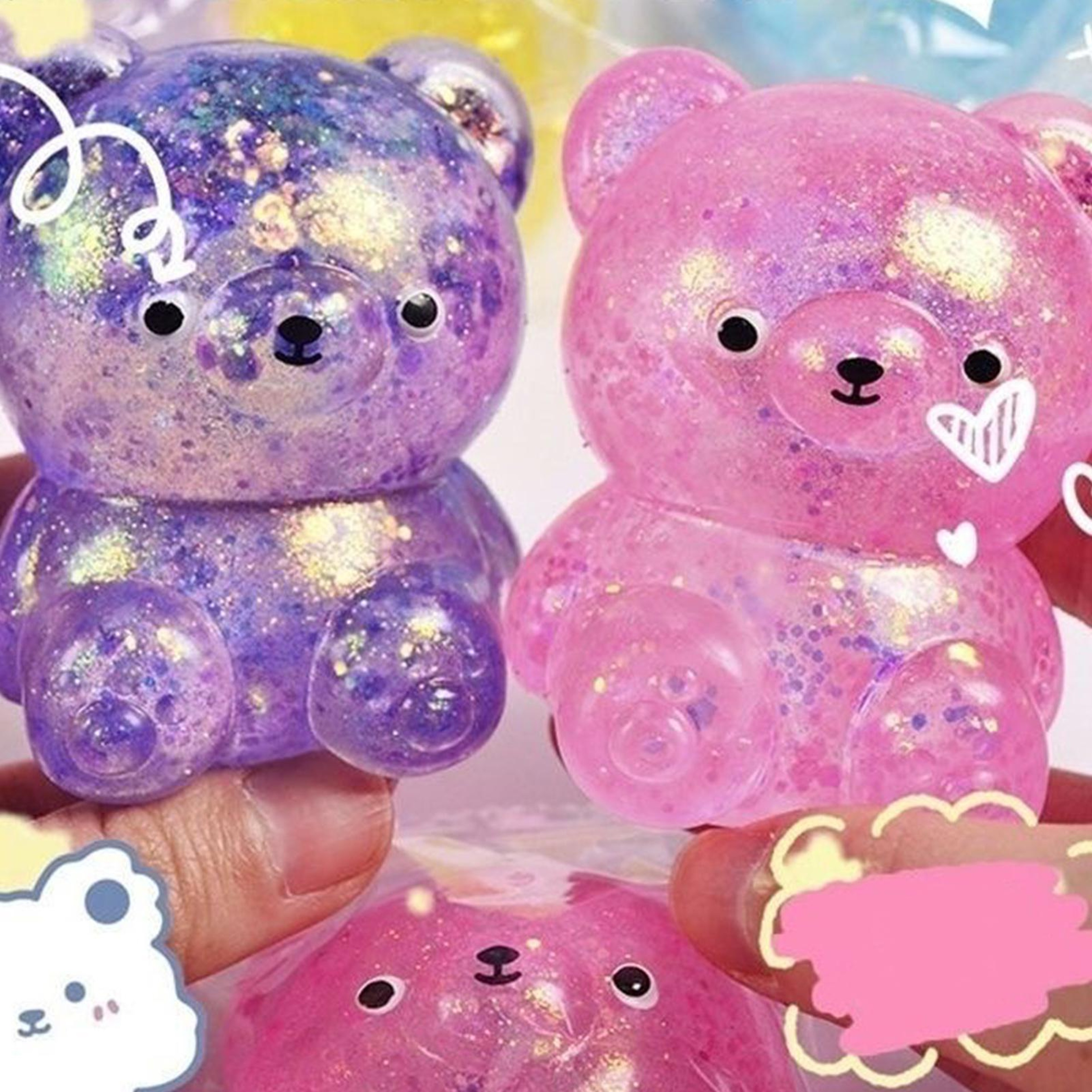 Glitter Bear Squishy Stress Relief Toy Cute Bear Fidget Squeeze for Anxiety Relief – view 4