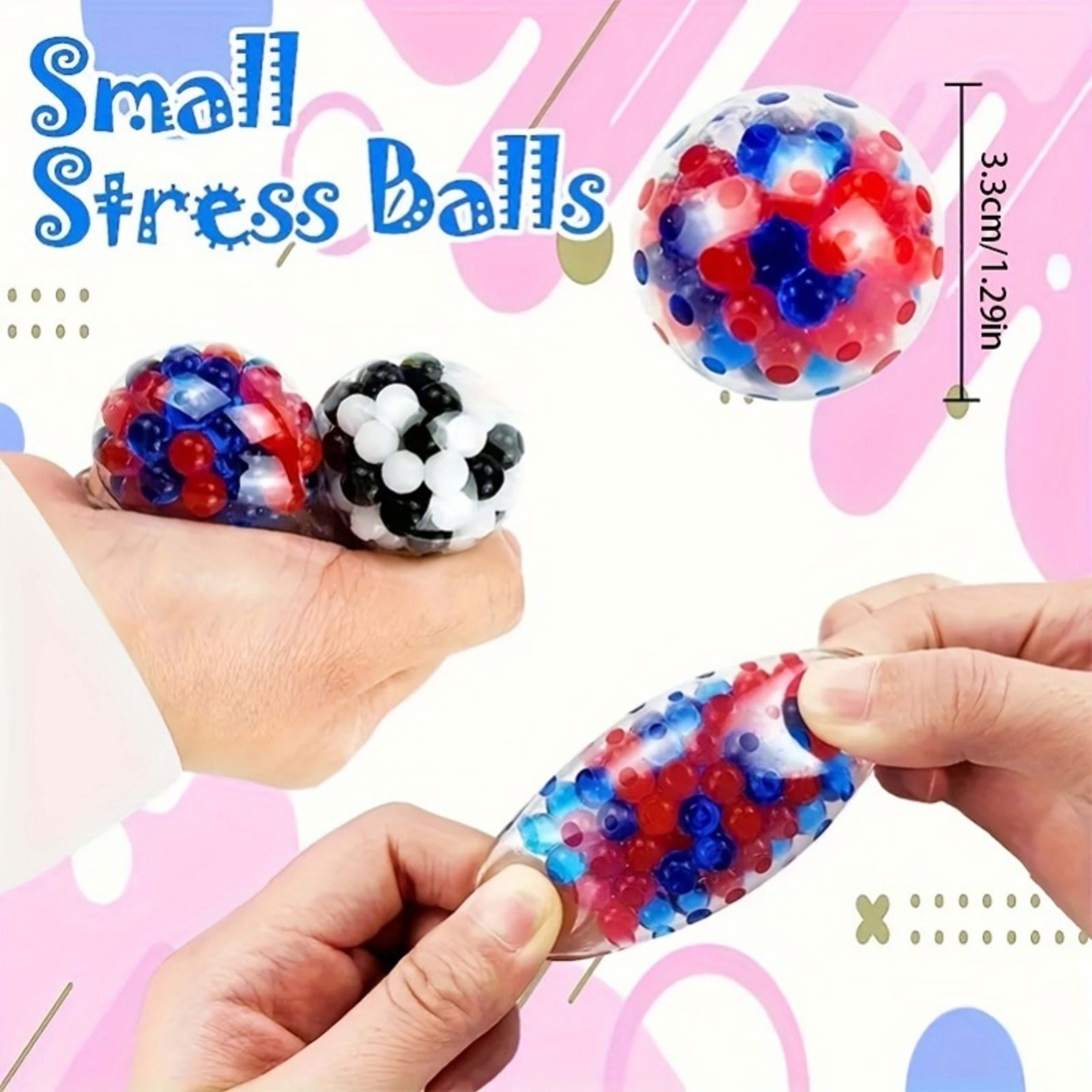 Rainbow Mini Squishy Stress Relief Balls Set Sensory Fidget Toy for Anxiety & Focus – view 5