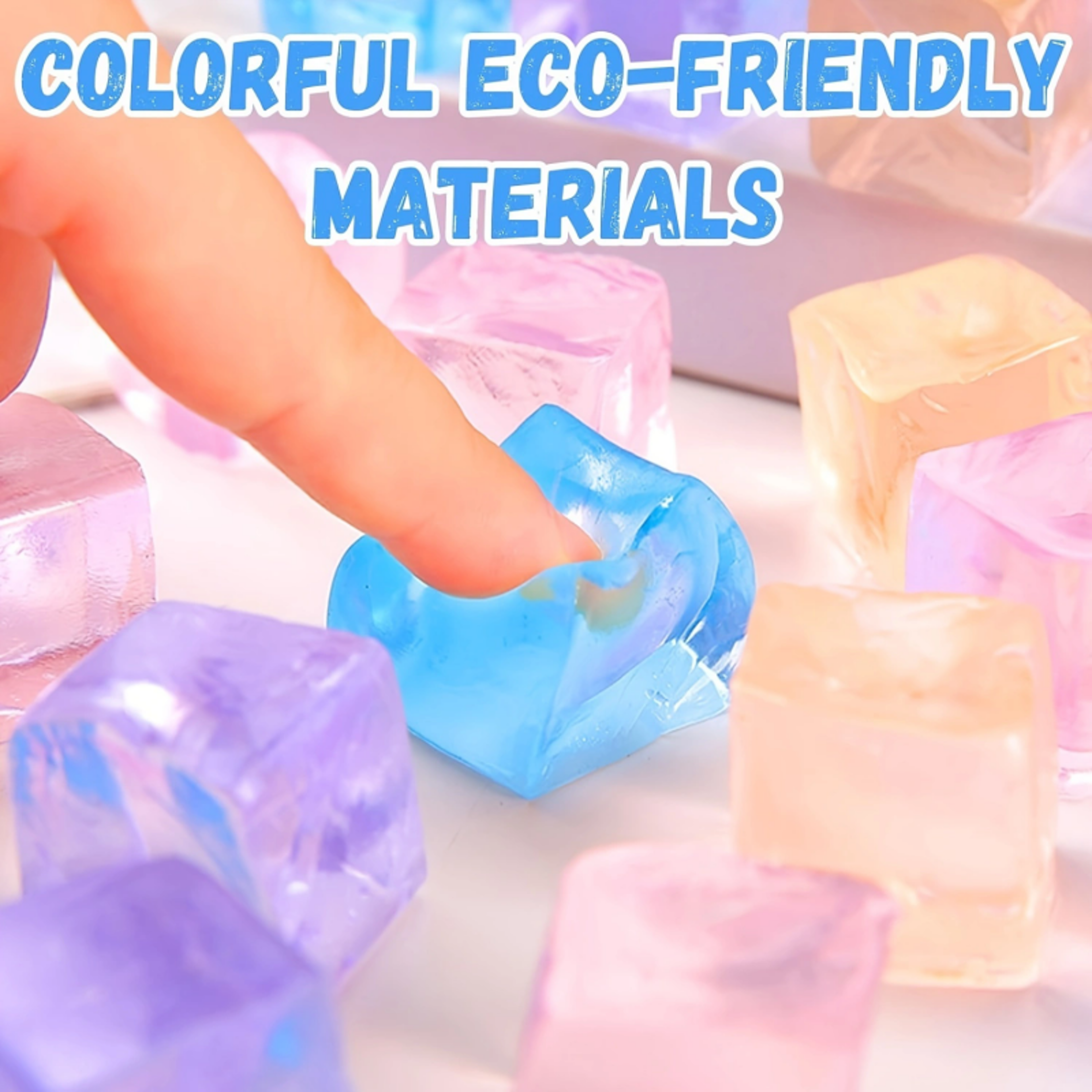 Mini Ice Cube Squishy Set Transparent Stress Relief Squeeze Toys for Kids and Adults – view 3