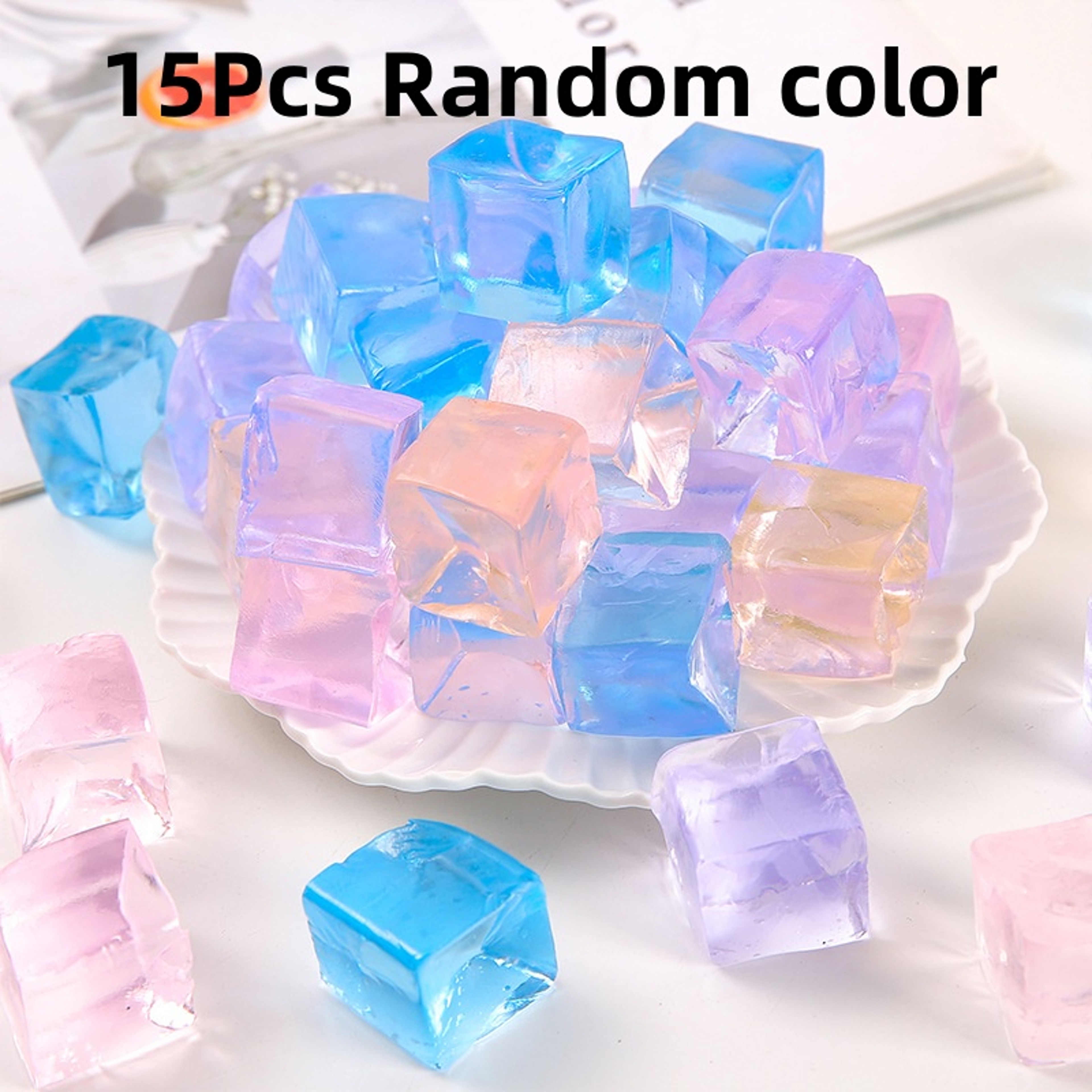 Mini Ice Cube Squishy Set Transparent Stress Relief Squeeze Toys for Kids and Adults – view 7