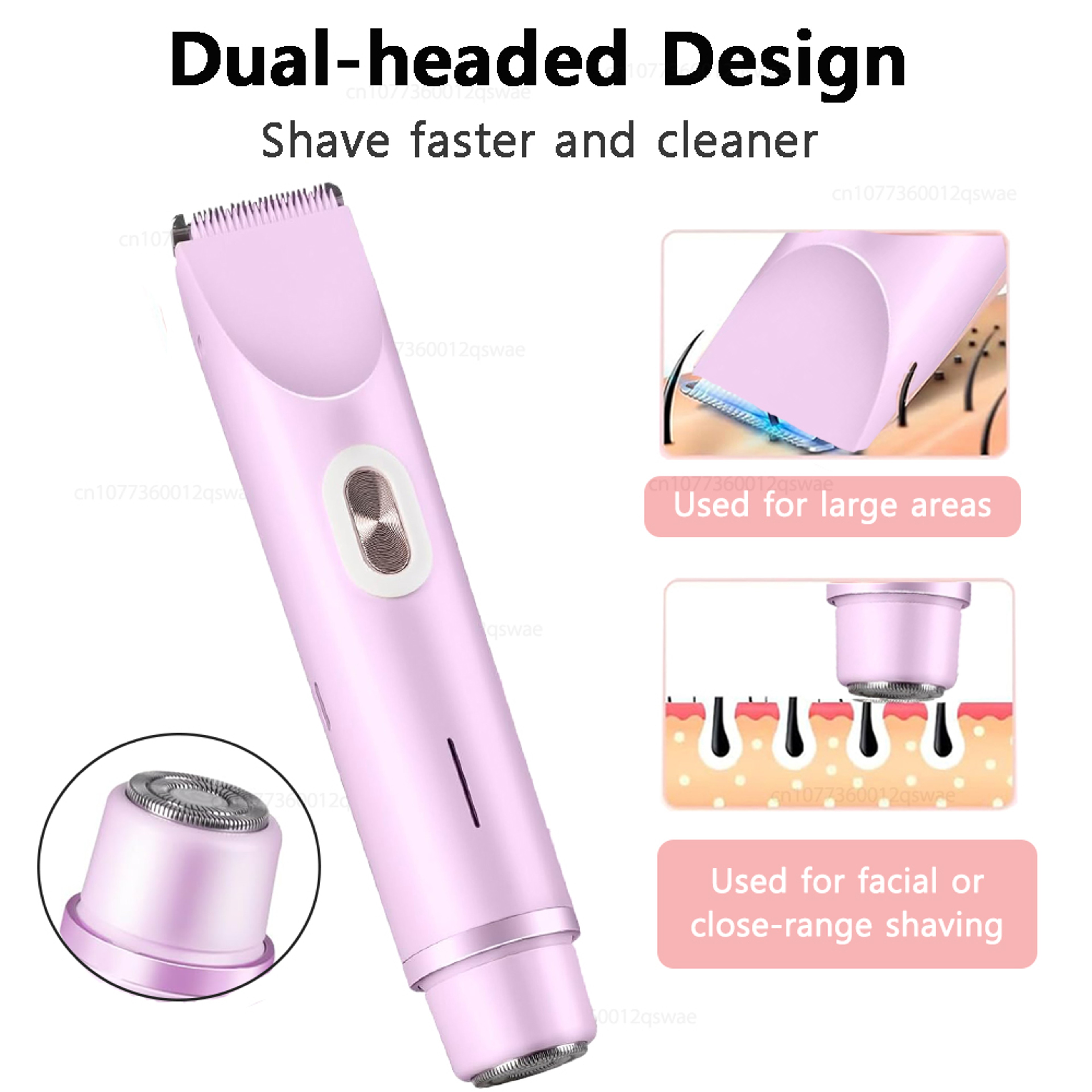 Waterproof Bikini Trimmer & Electric Shaver for Women Gentle Facial & Body Hair Remover – view 3