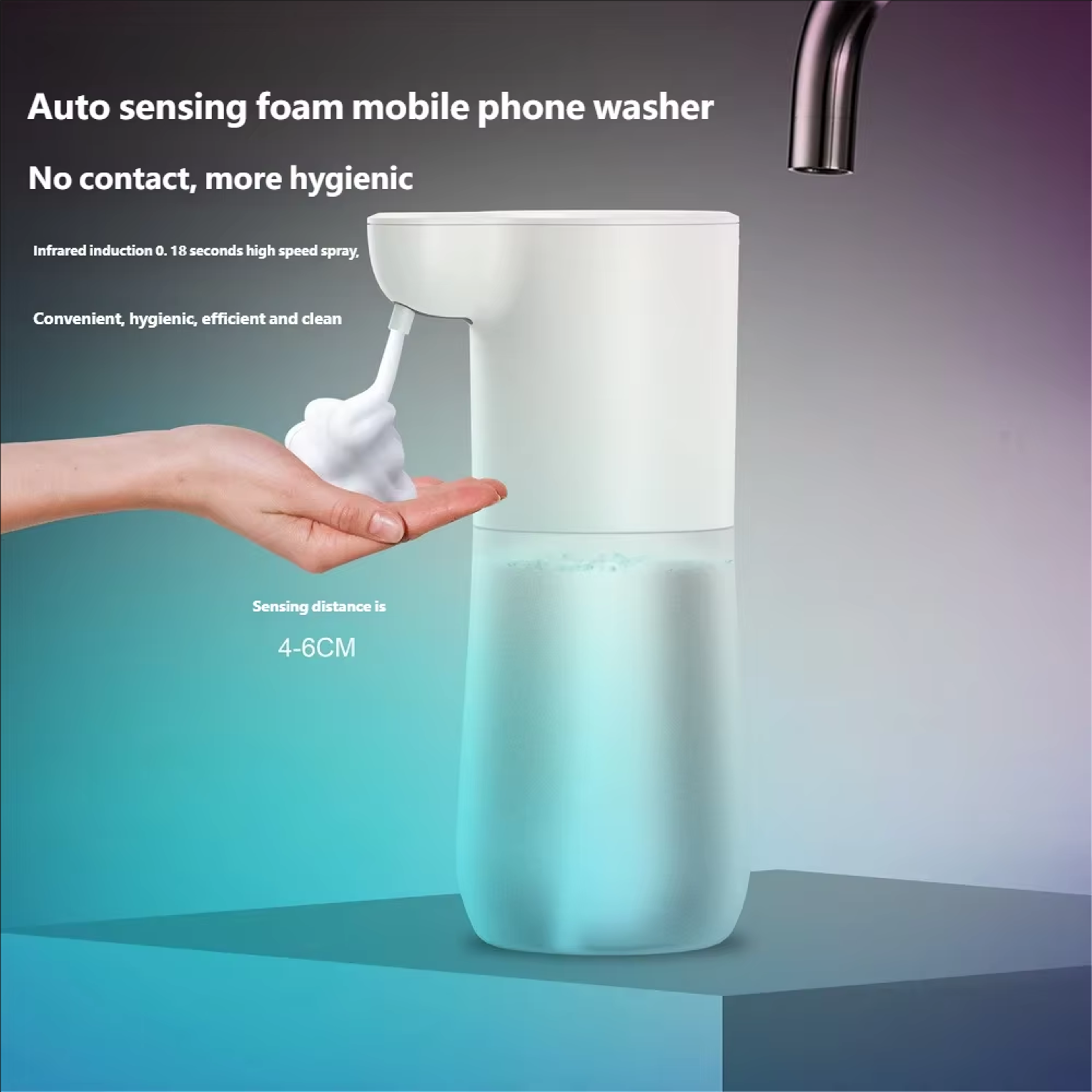 Smart Touchless Soap Dispenser USB Rechargeable Automatic Foam Sanitizer – view 6