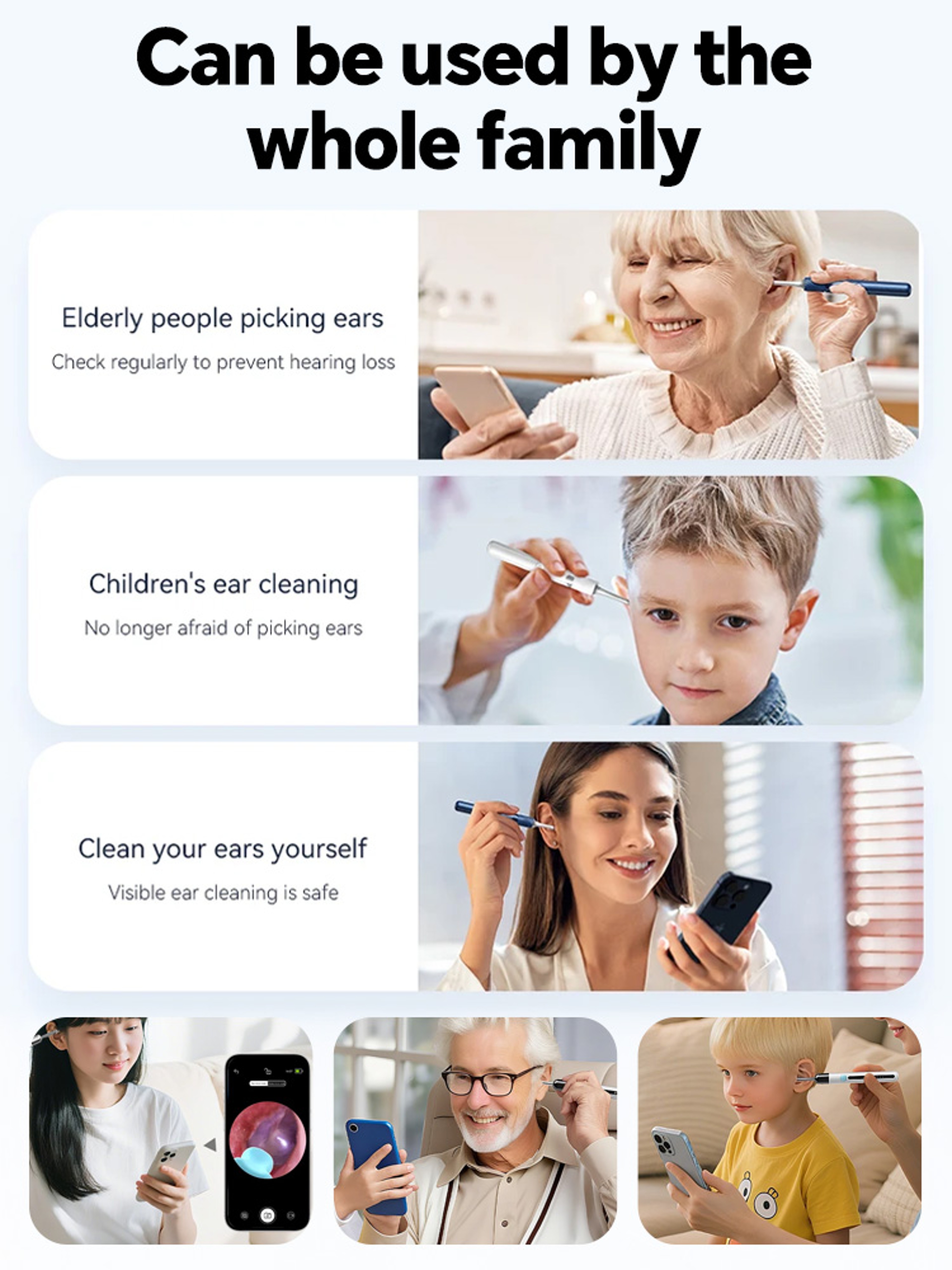 Smart HD Ear Cleaner Camera With LED Light Visual Earwax Removal Tool 5