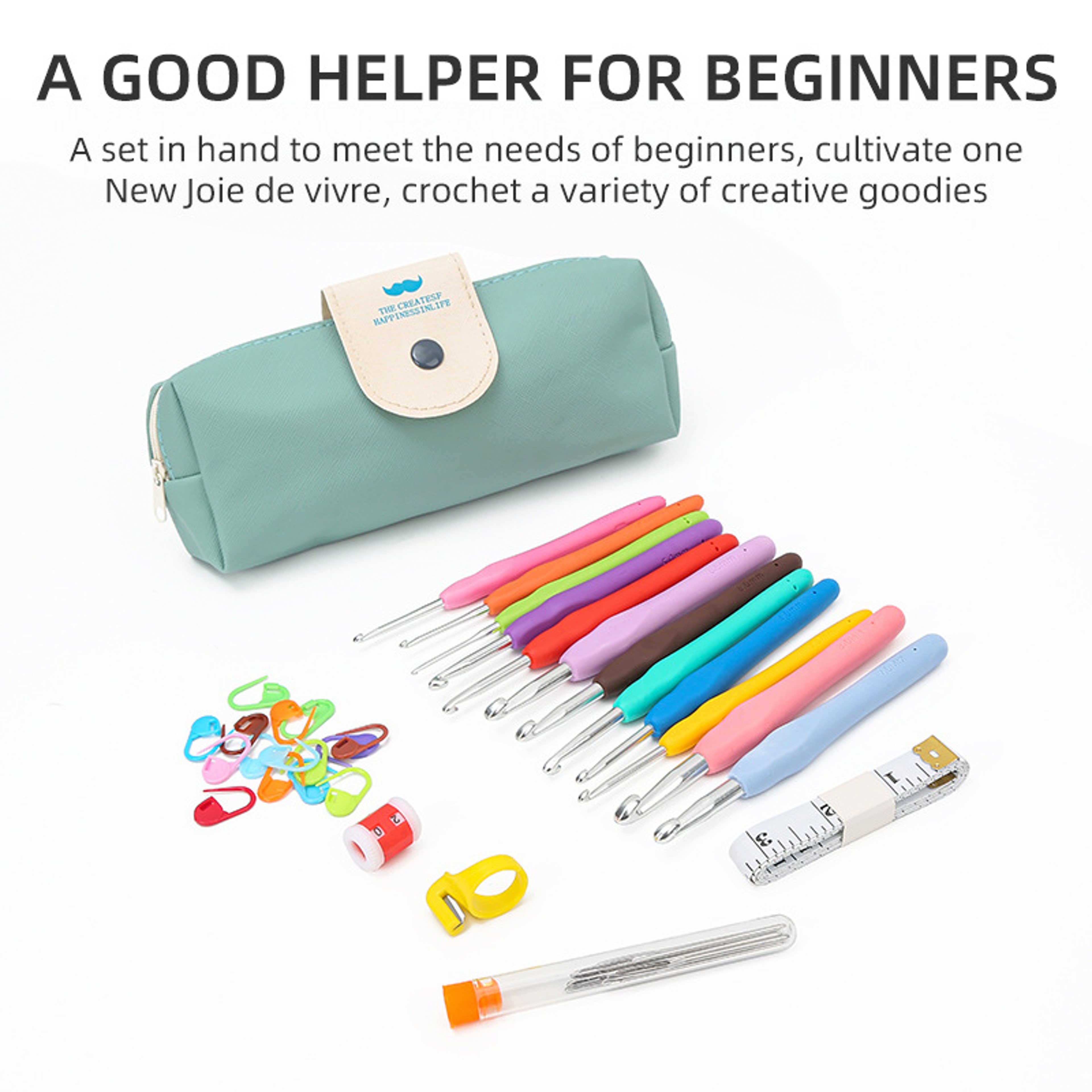 Ergonomic Crochet Hook Set Extra Long Kit With Soft Grip Crochet Needles For Beginners  Pros 1