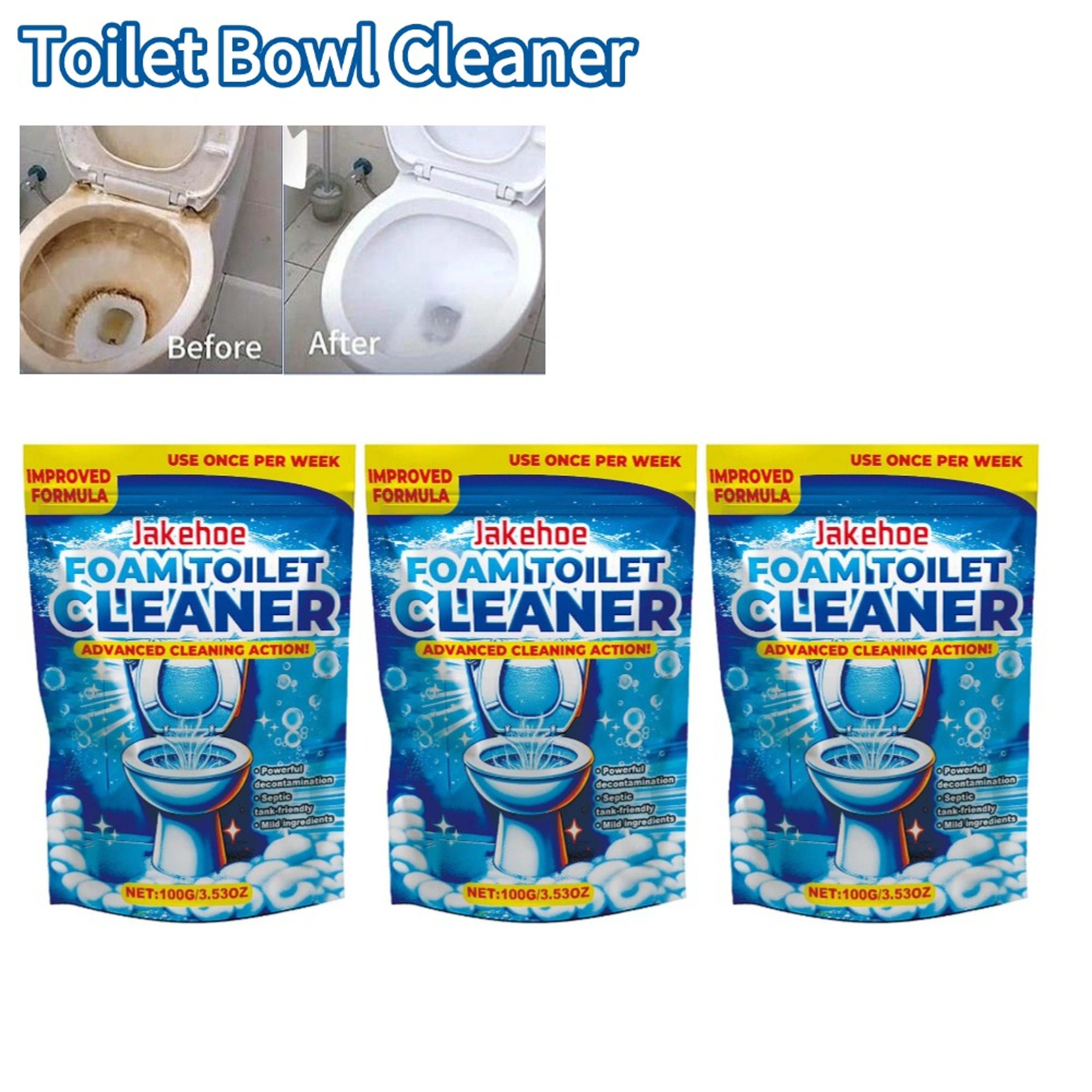 Deep Clean Foam Toilet Cleaning Tablets Bathroom Deodorizer Odor Removal Tablets 1