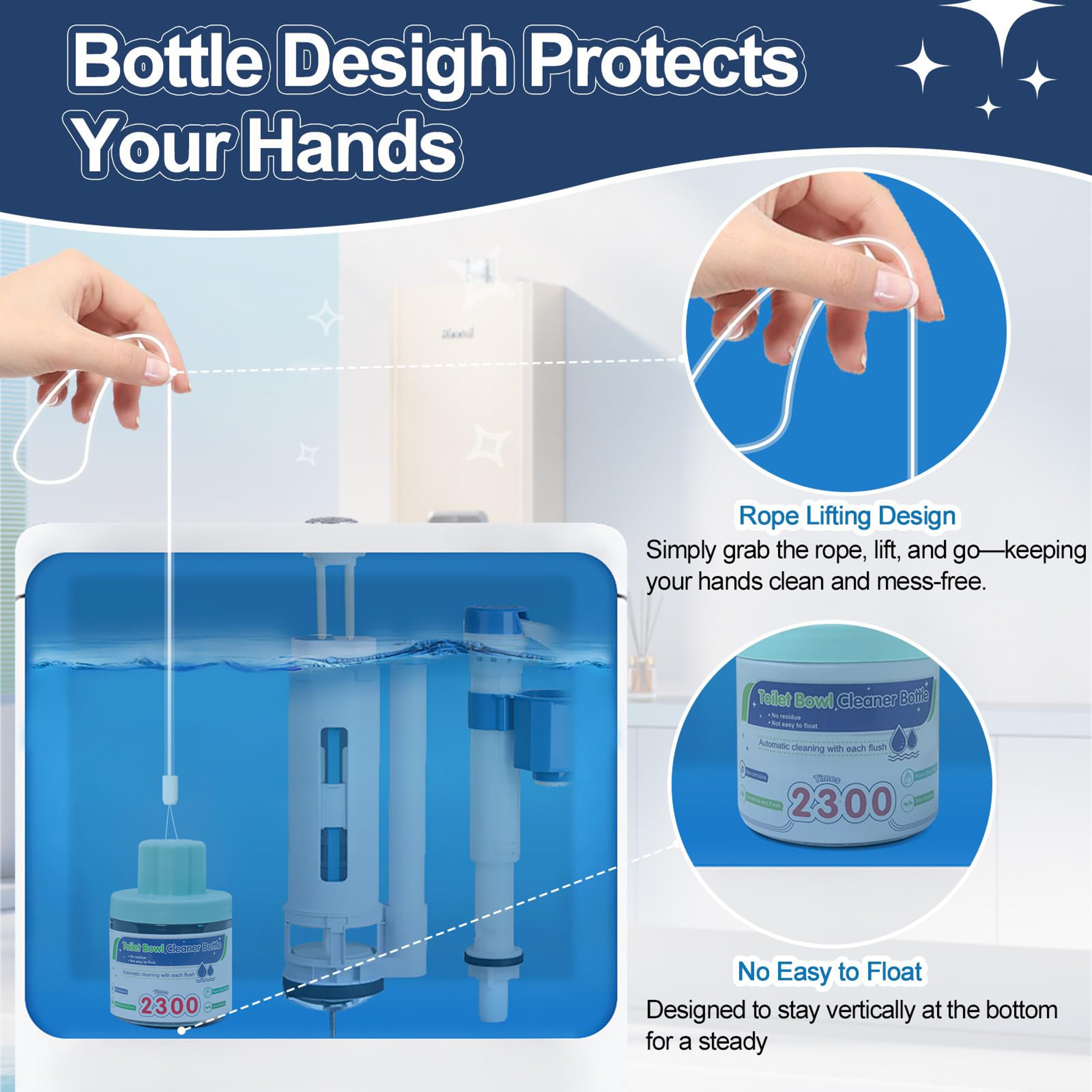 Automatic Blue Toilet Bowl Cleaner Tablets Long Lasting Fresh  Septic Safe Cleaning System 3