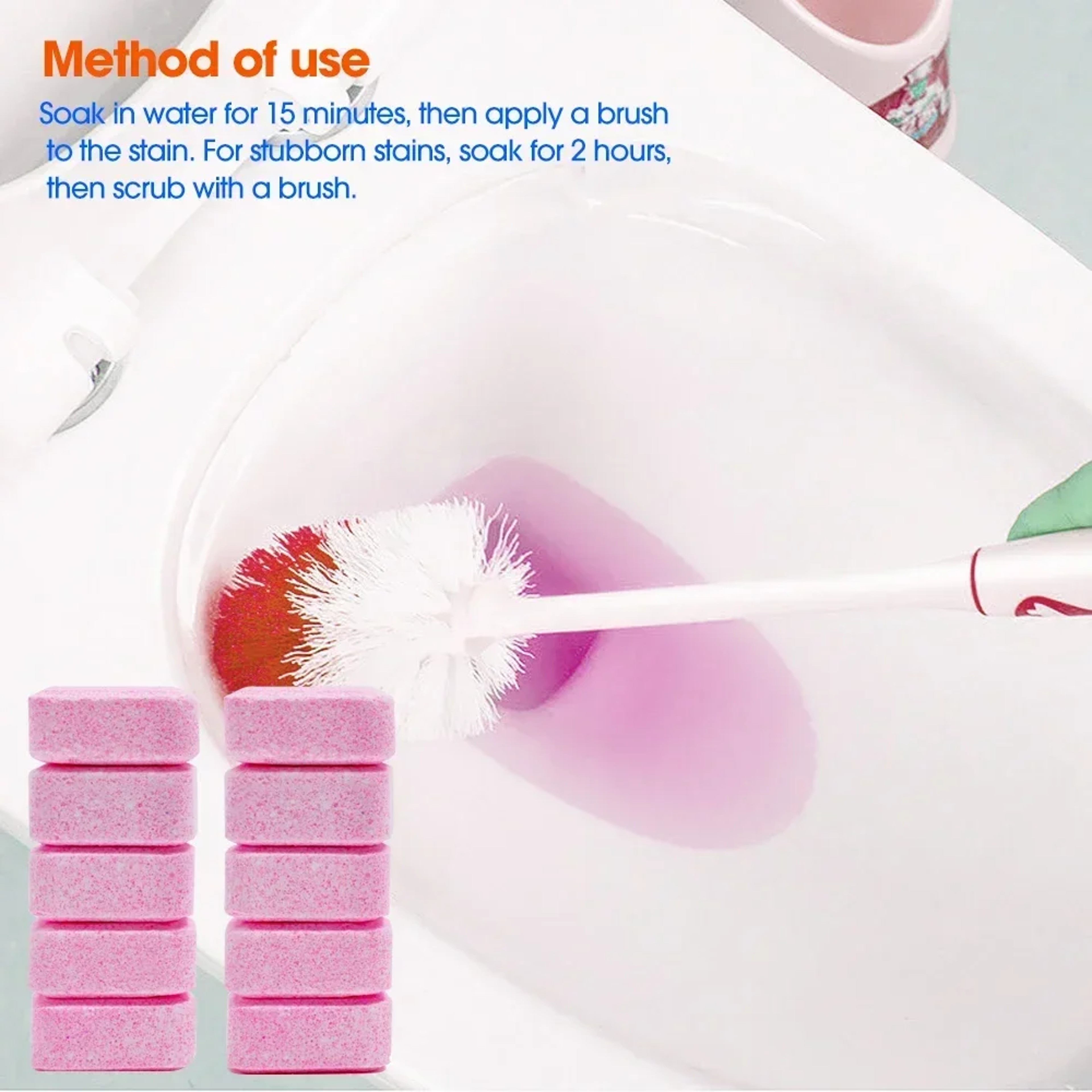 PowerFizz Toilet Cleaning Tablets Effervescent Toilet Bowl Cleaner For Odor Removal  Stain Defense 4