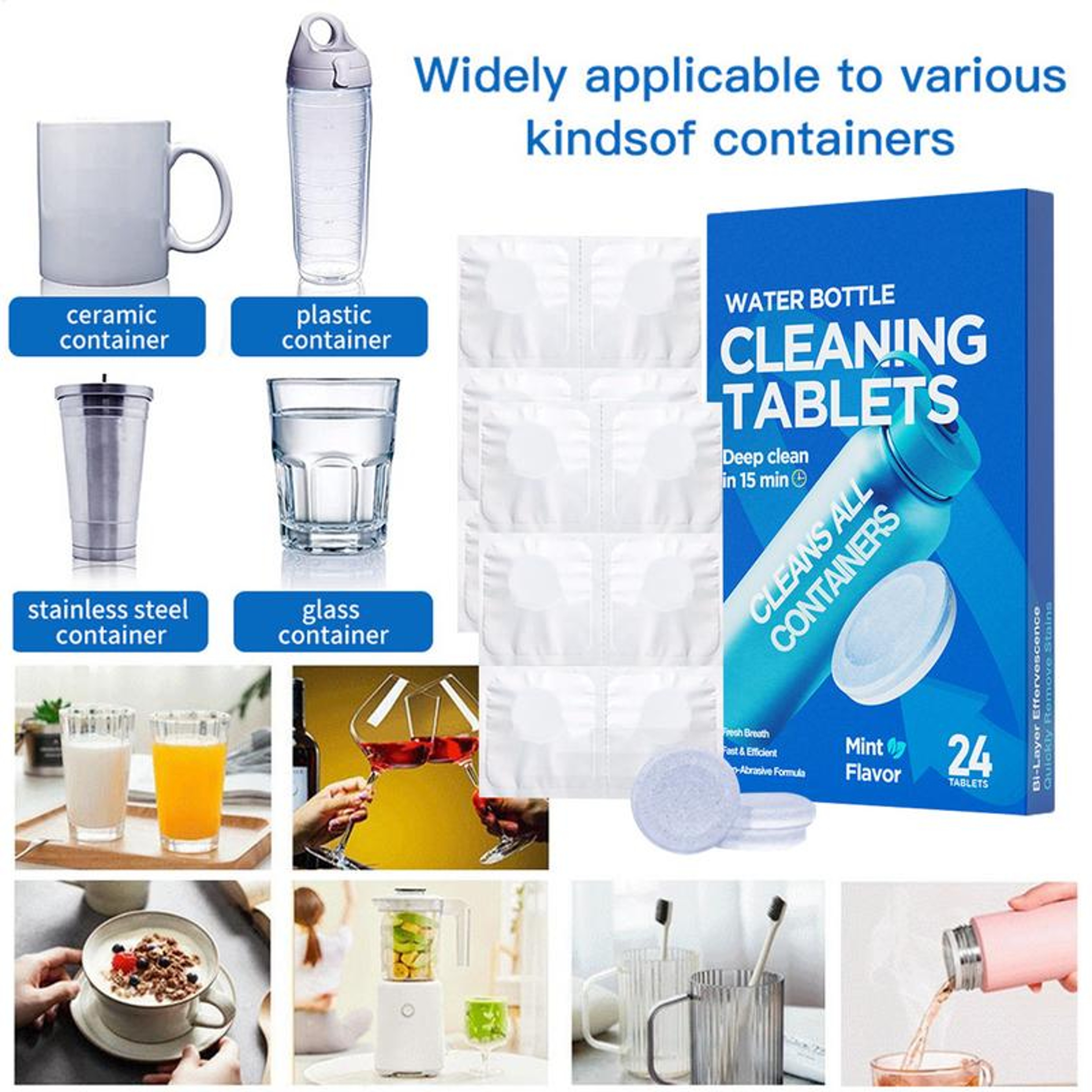 Effervescent Water Bottle Cleaning Tablets for Deep Descaling & Odor Removal – view 4