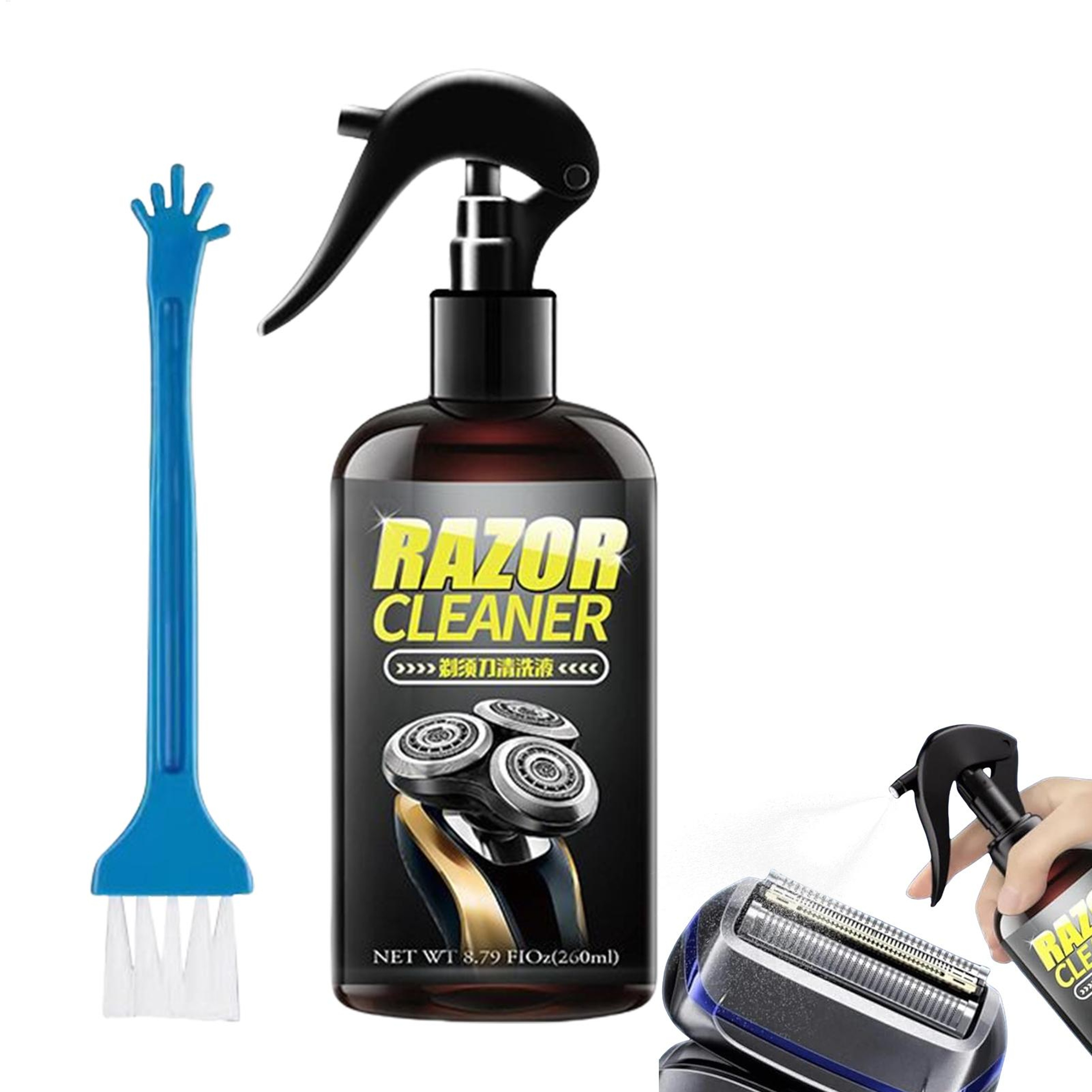 Electric Shaver Cleaning Spray Odorless Razor Cleaner & Rust Protection Solution – view 1