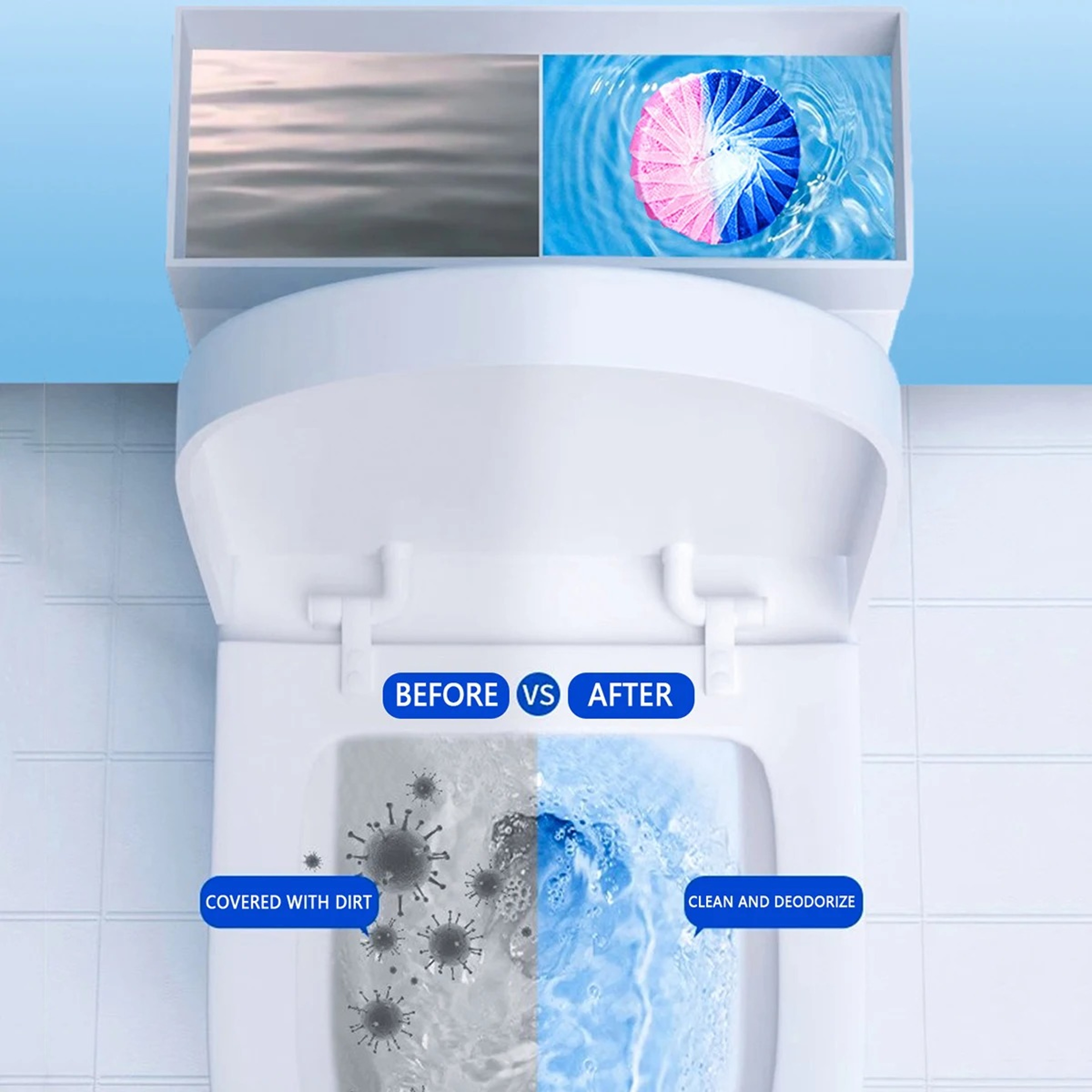 Automatic Toilet Cleaner Tablets Continuous Freshness Odor Control Tabs – view 5