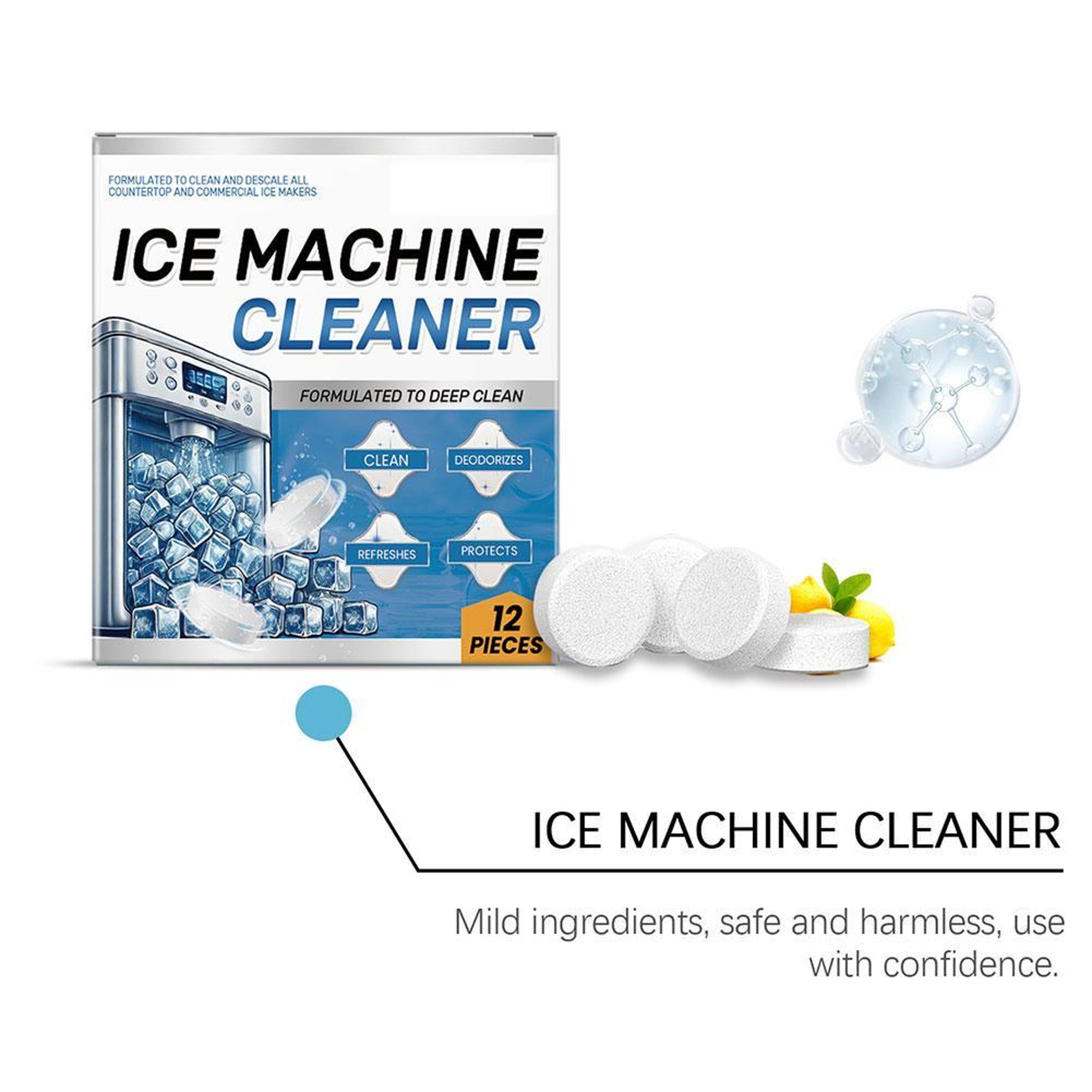 Ice Machine Cleaner Tablets for Deep Descaling and Fresh Odor Free Ice Makers – view 2