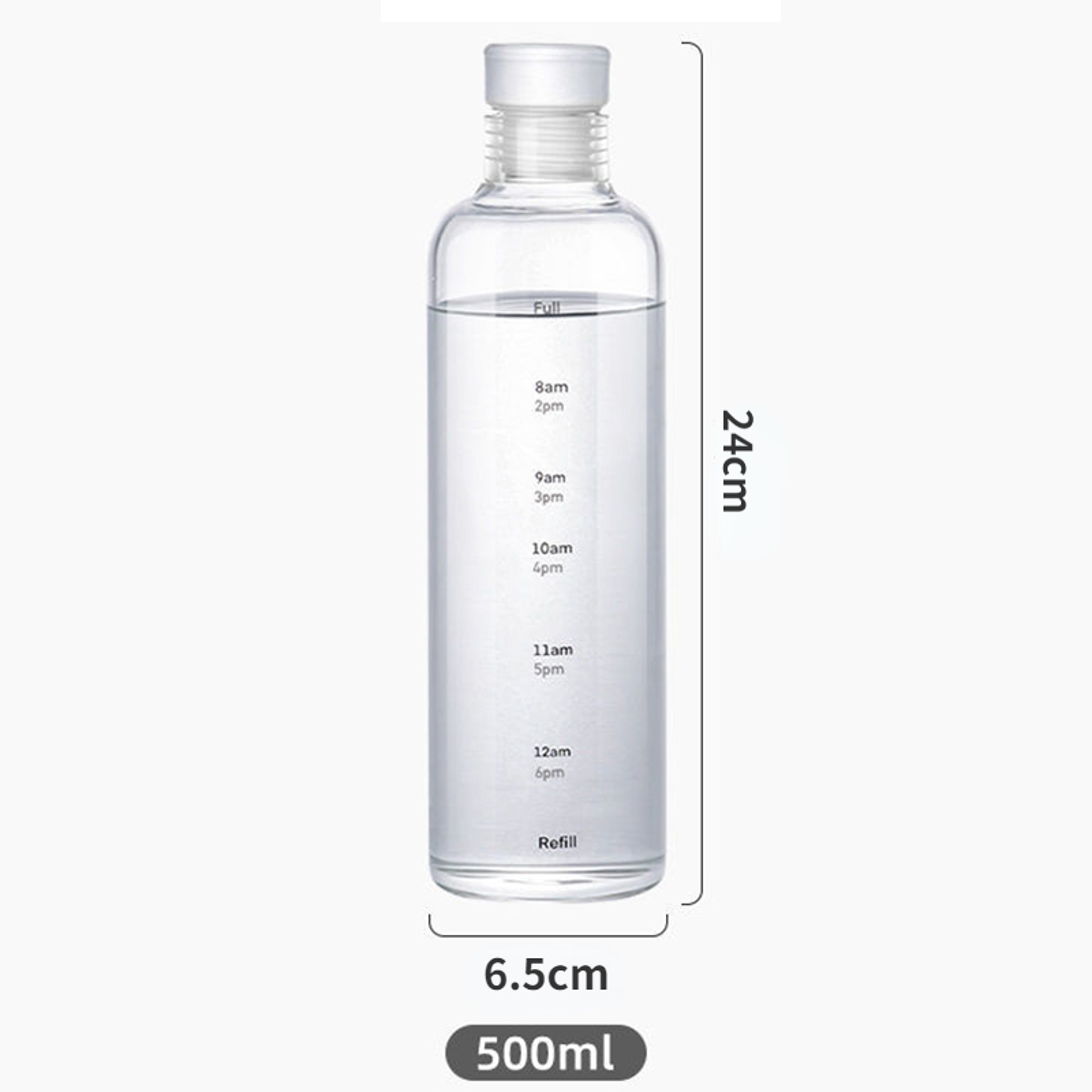 Hydration Tracker Sport Water Bottle with Time Scale – view 2