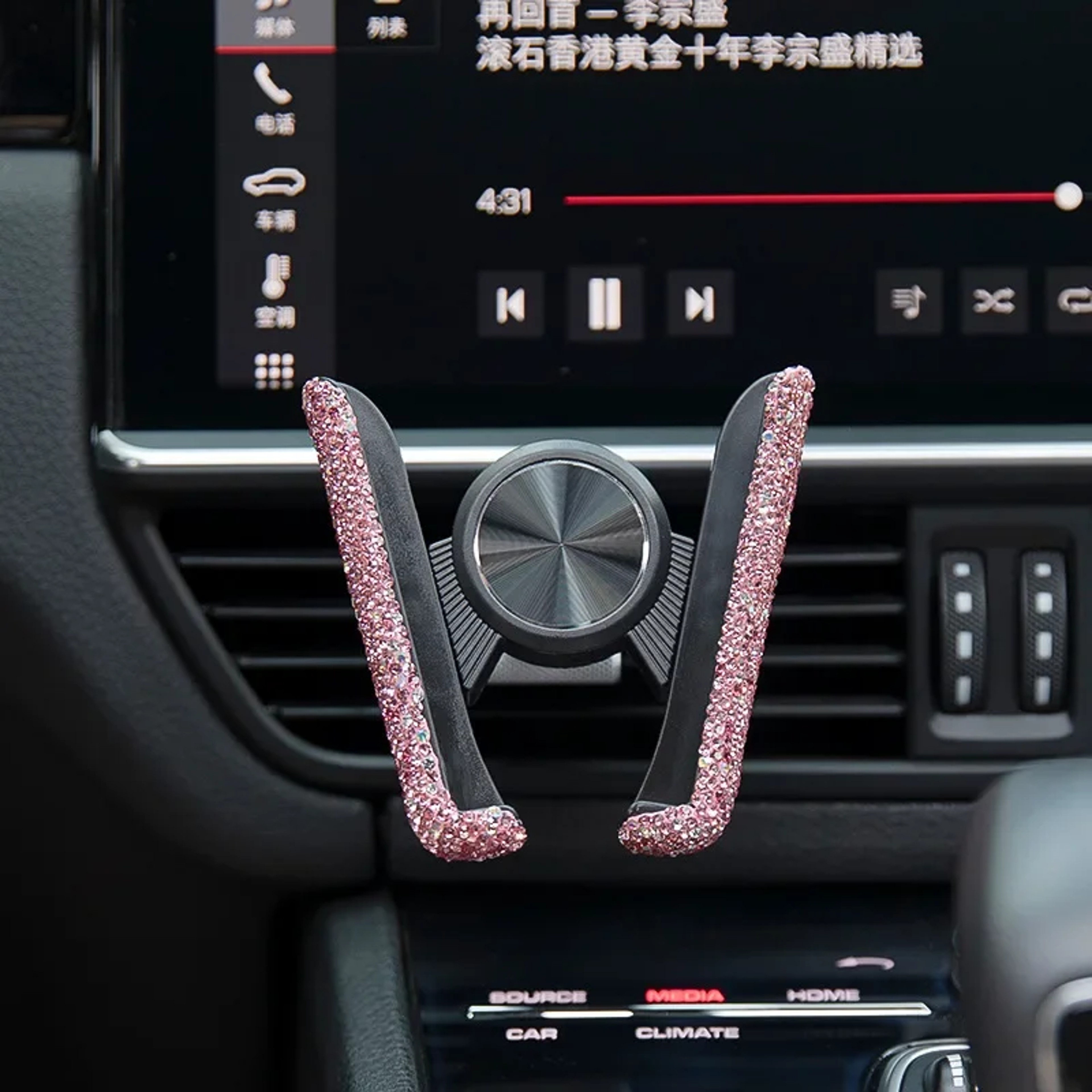 Diamond Crystal Car Phone Holder Air Vent Mount for Stylish Secure Driving – view 2