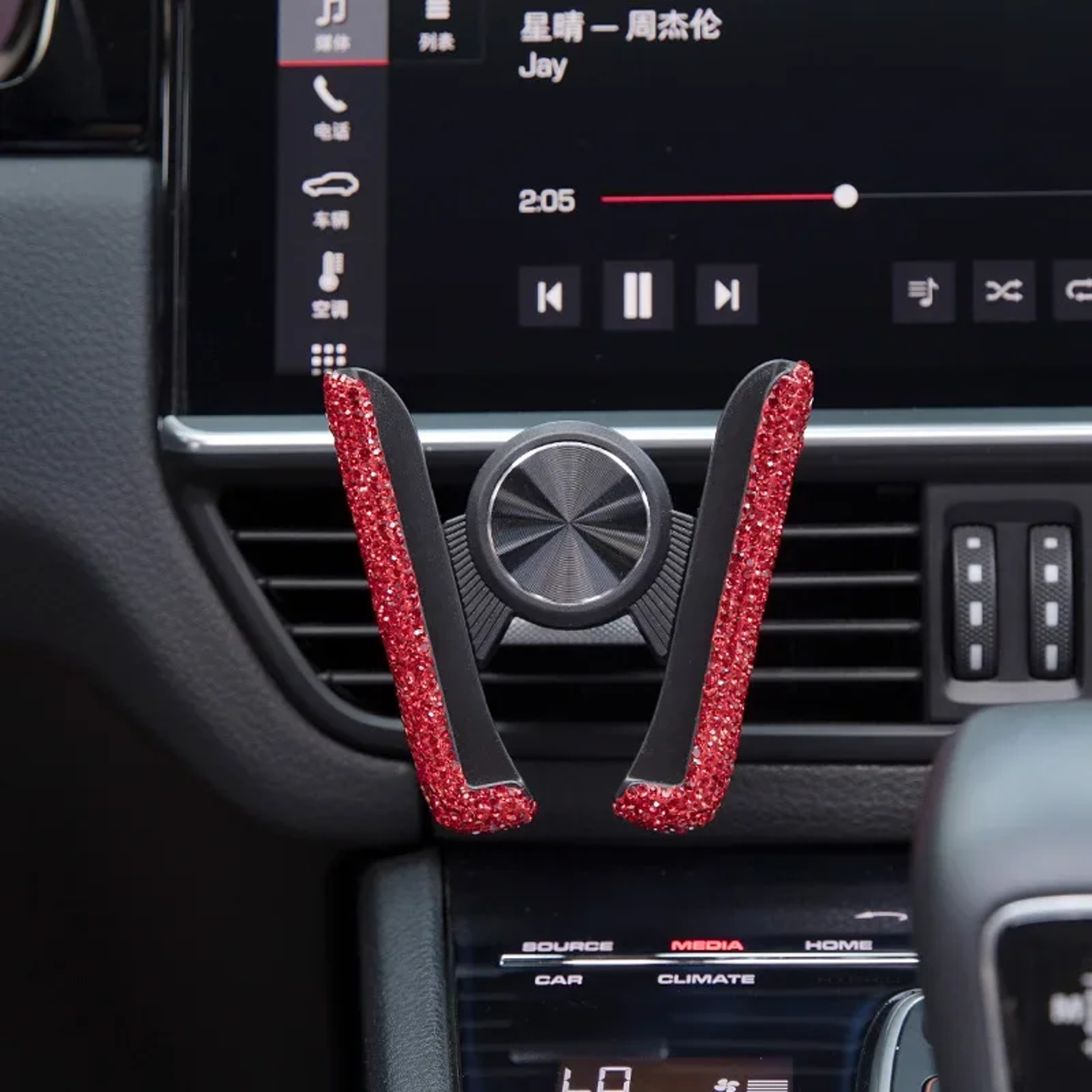 Diamond Crystal Car Phone Holder Air Vent Mount for Stylish Secure Driving – view 9