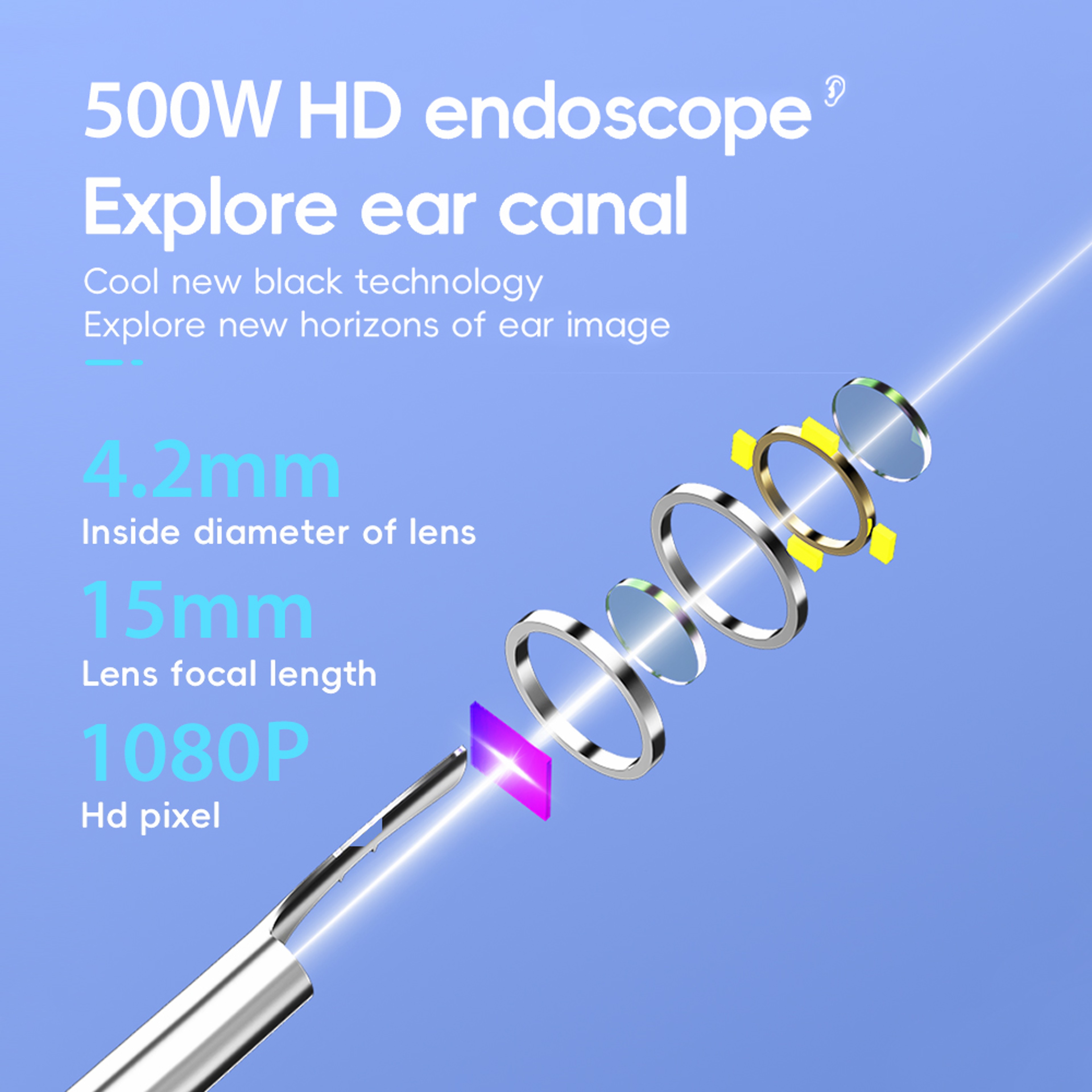 HD Smart Ear Wax Removal Camera Kit with WiFi & LED Lights – view 2
