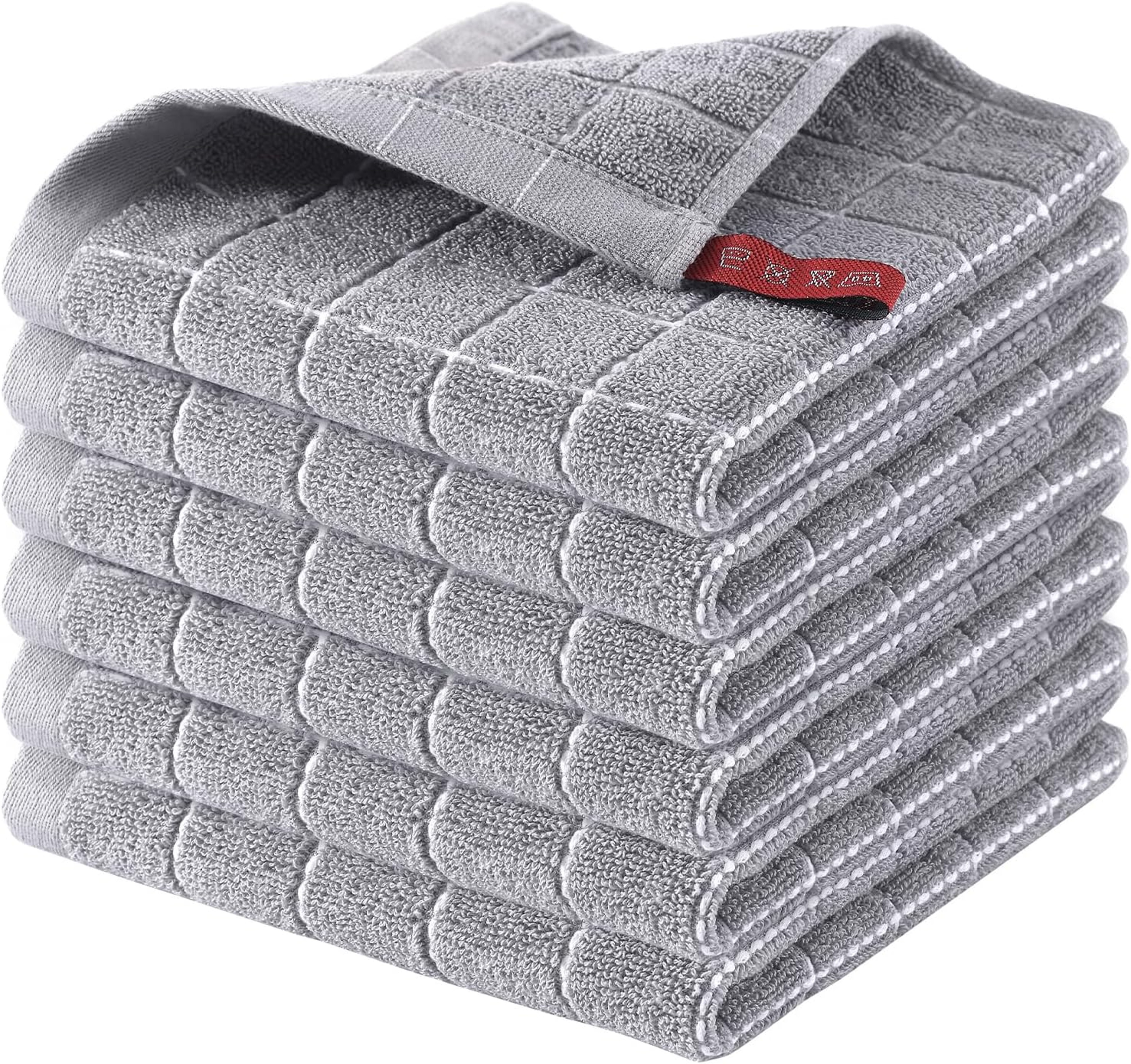 Ultra Soft Cotton Terry Dish Cloth Set, Absorbent Kitchen Cleaning Towels Pack – view 9