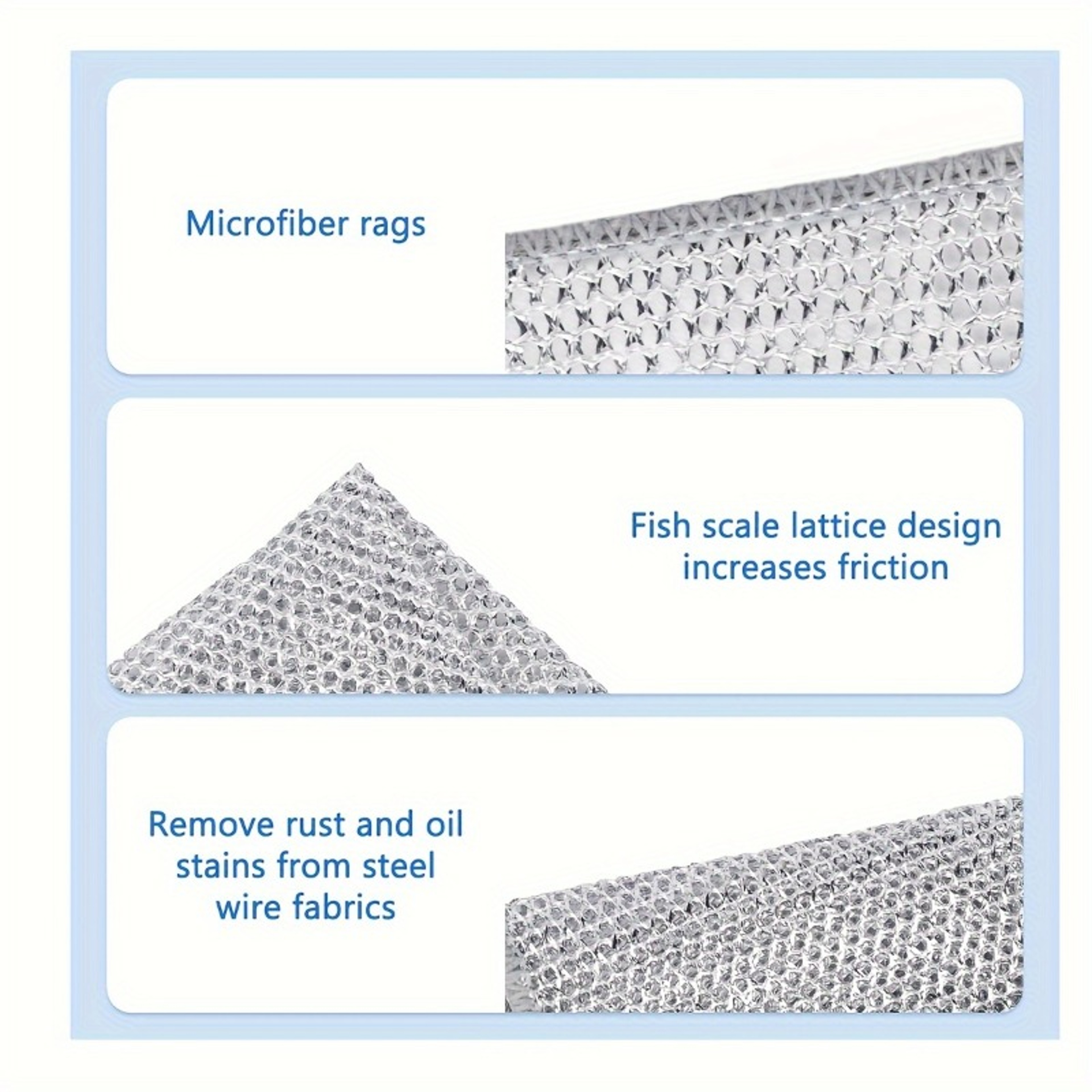 Magic Steel Wire Dishcloth Set Reusable Non Scratch Kitchen Cleaning Rags 4