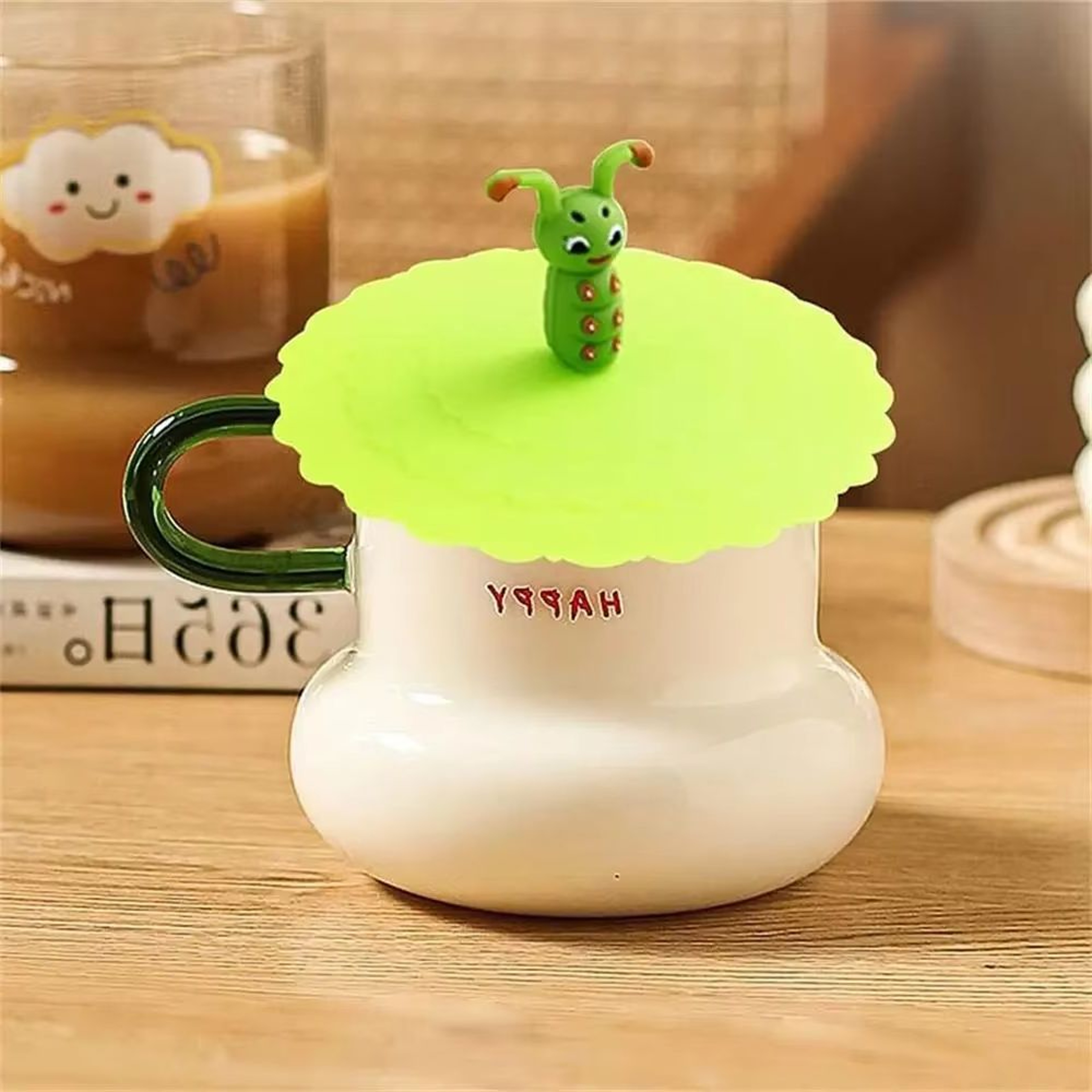 Cute Silicone Cup Lids Set Reusable Mug Covers for Coffee Cups and Glasses – view 5