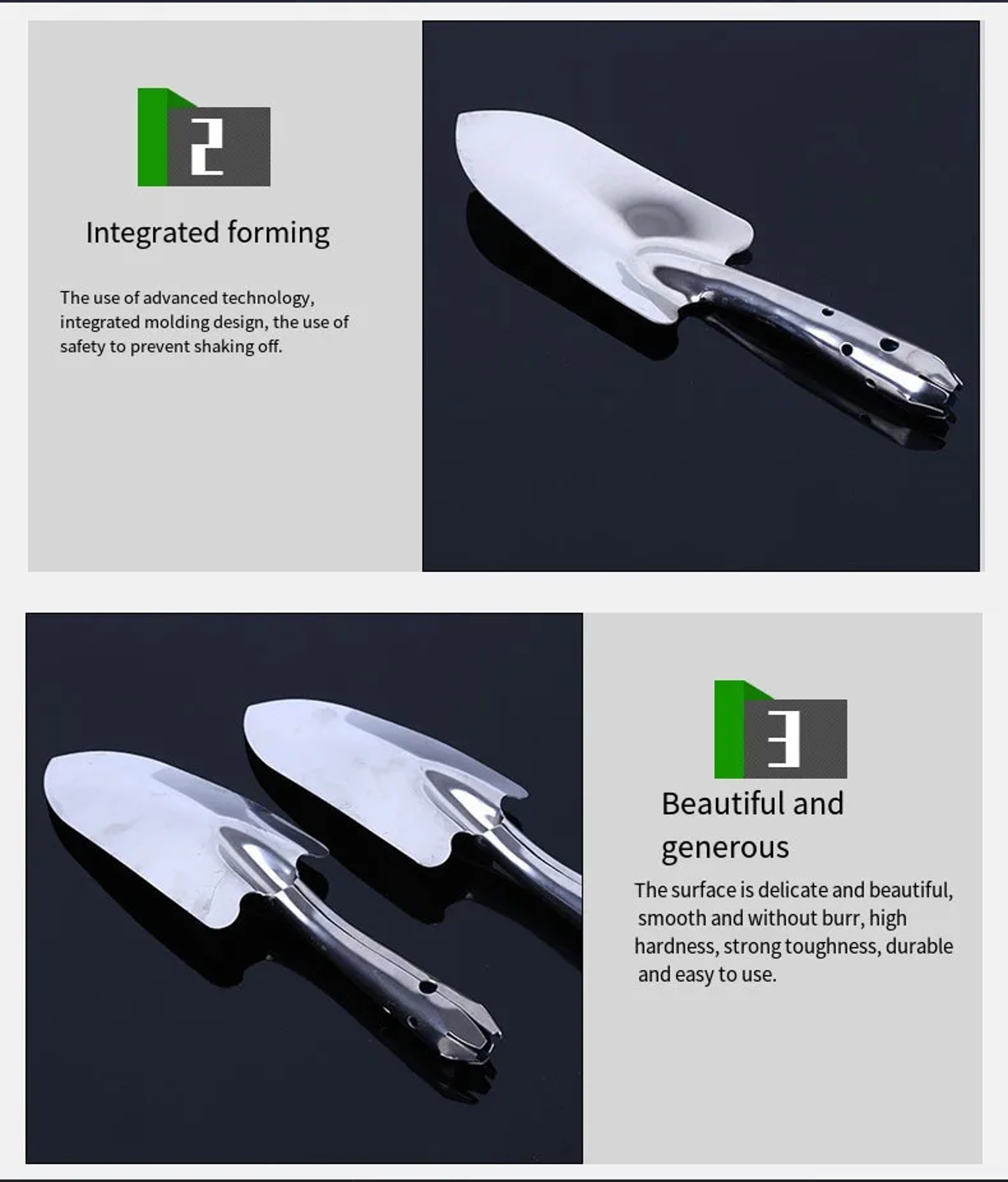 Stainless Steel Mini Garden Shovel For Succulents Potting  Flower Planting 5